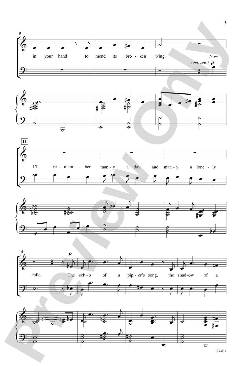 The Shadow of Your Smile (from <I>The Sandpiper</I>): SATB Choral Octavo