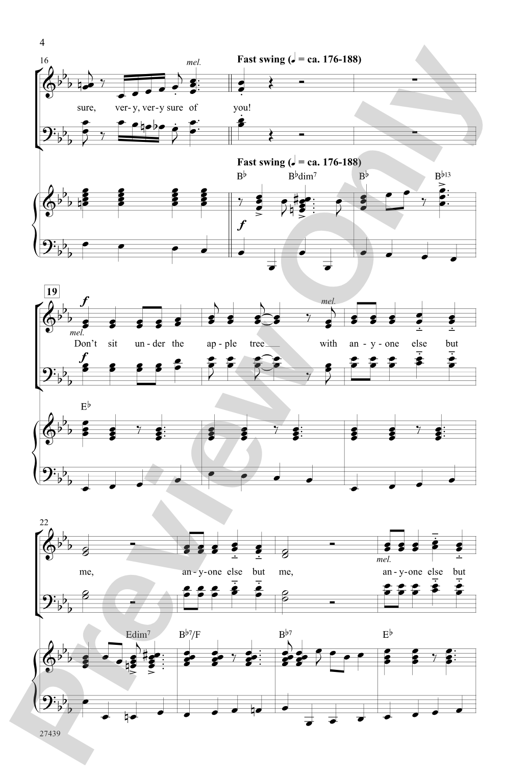 Don't Sit Under the Apple Tree: SATB Choral Octavo