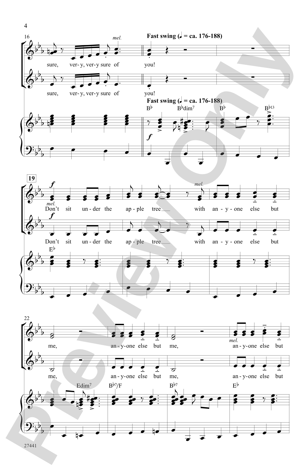 Don't Sit Under the Apple Tree: SSA Choral Octavo