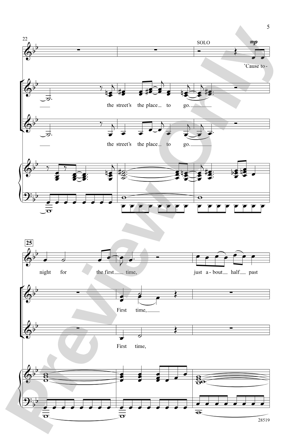 It's Raining Men: SSA Choral Octavo