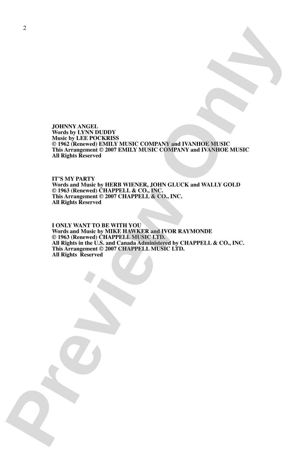 '60s Chicks (A Medley): SSA Choral Octavo