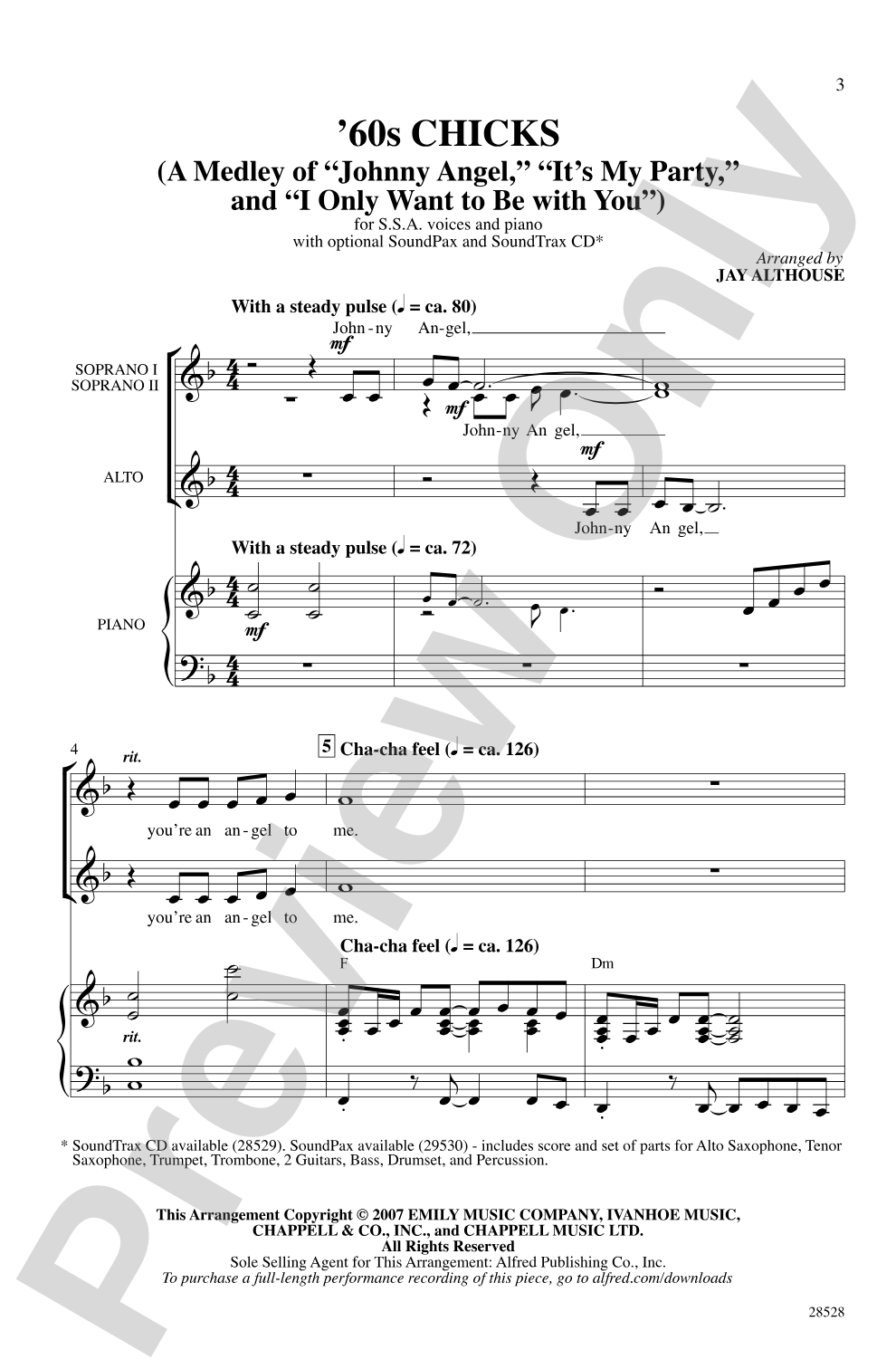 '60s Chicks (A Medley): SSA Choral Octavo