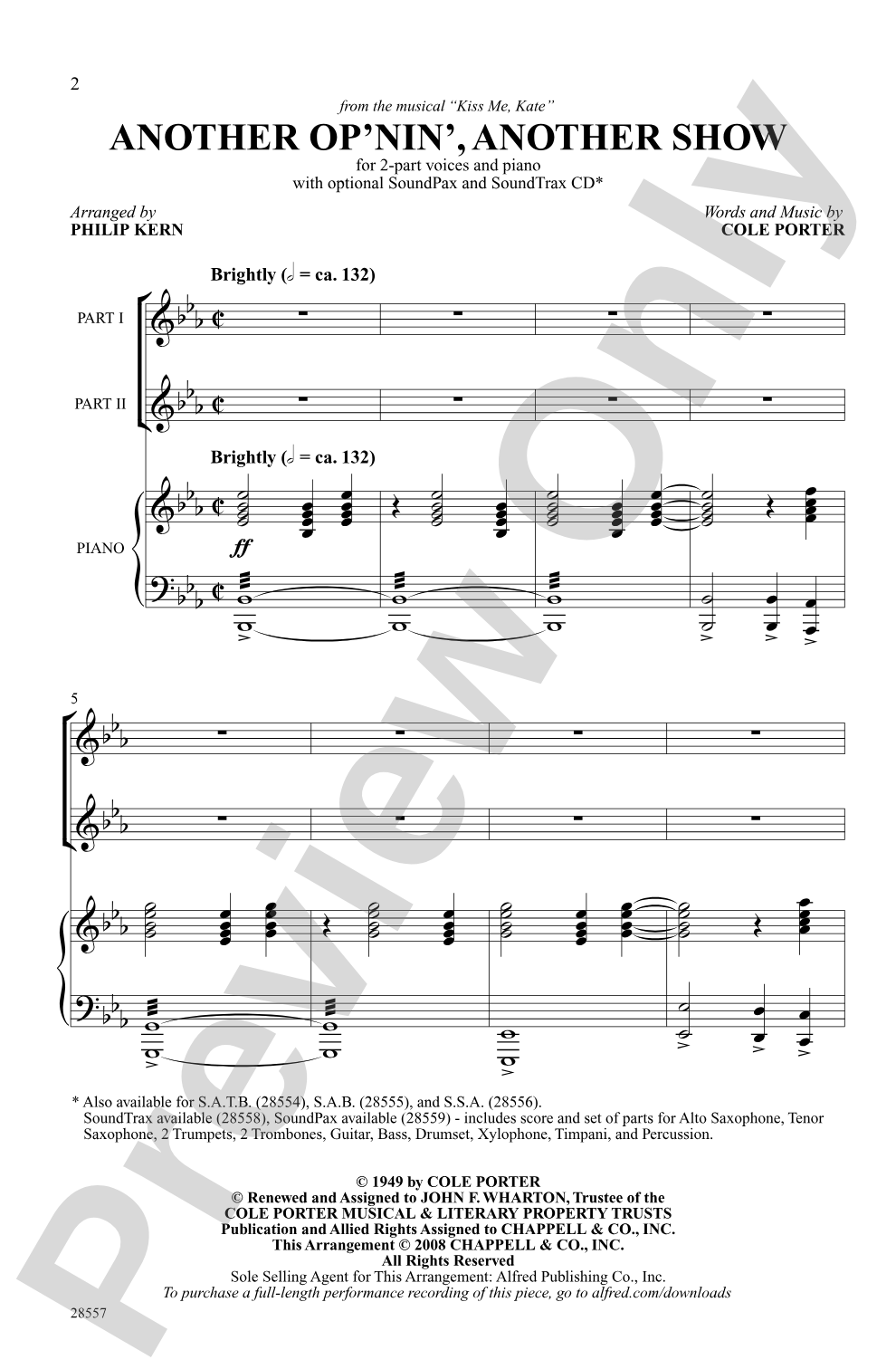 Another Op'nin', Another Show: 2-Part Choral Octavo
