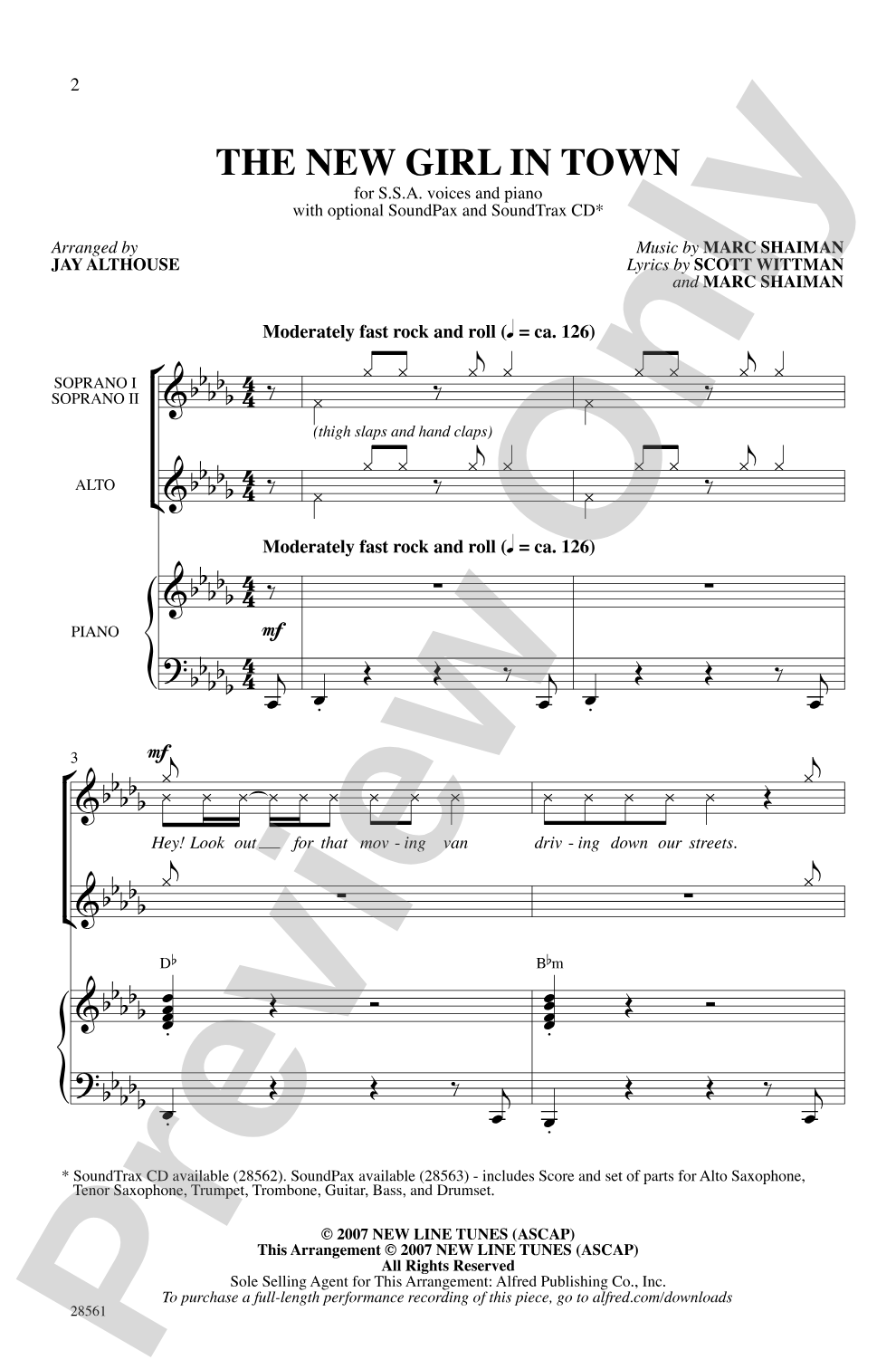 The New Girl in Town (from the movie <i>Hairspray</i>): SSA Choral Octavo