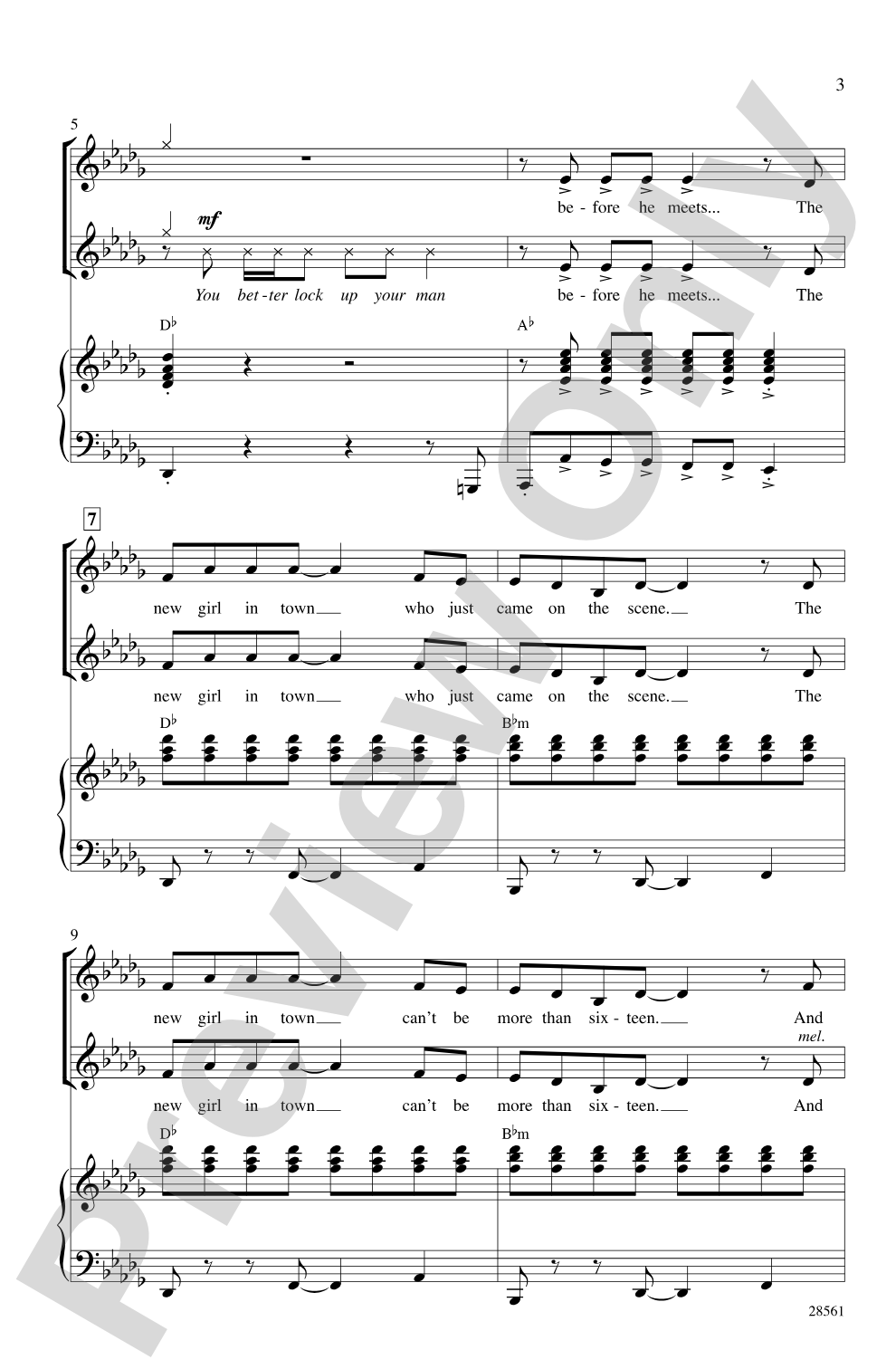 The New Girl in Town (from the movie <i>Hairspray</i>): SSA Choral Octavo