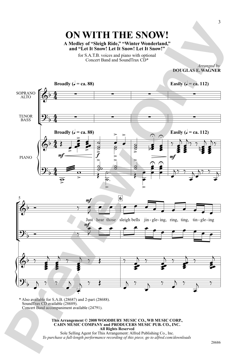 On with the Snow! (A Medley): SATB Choral Octavo