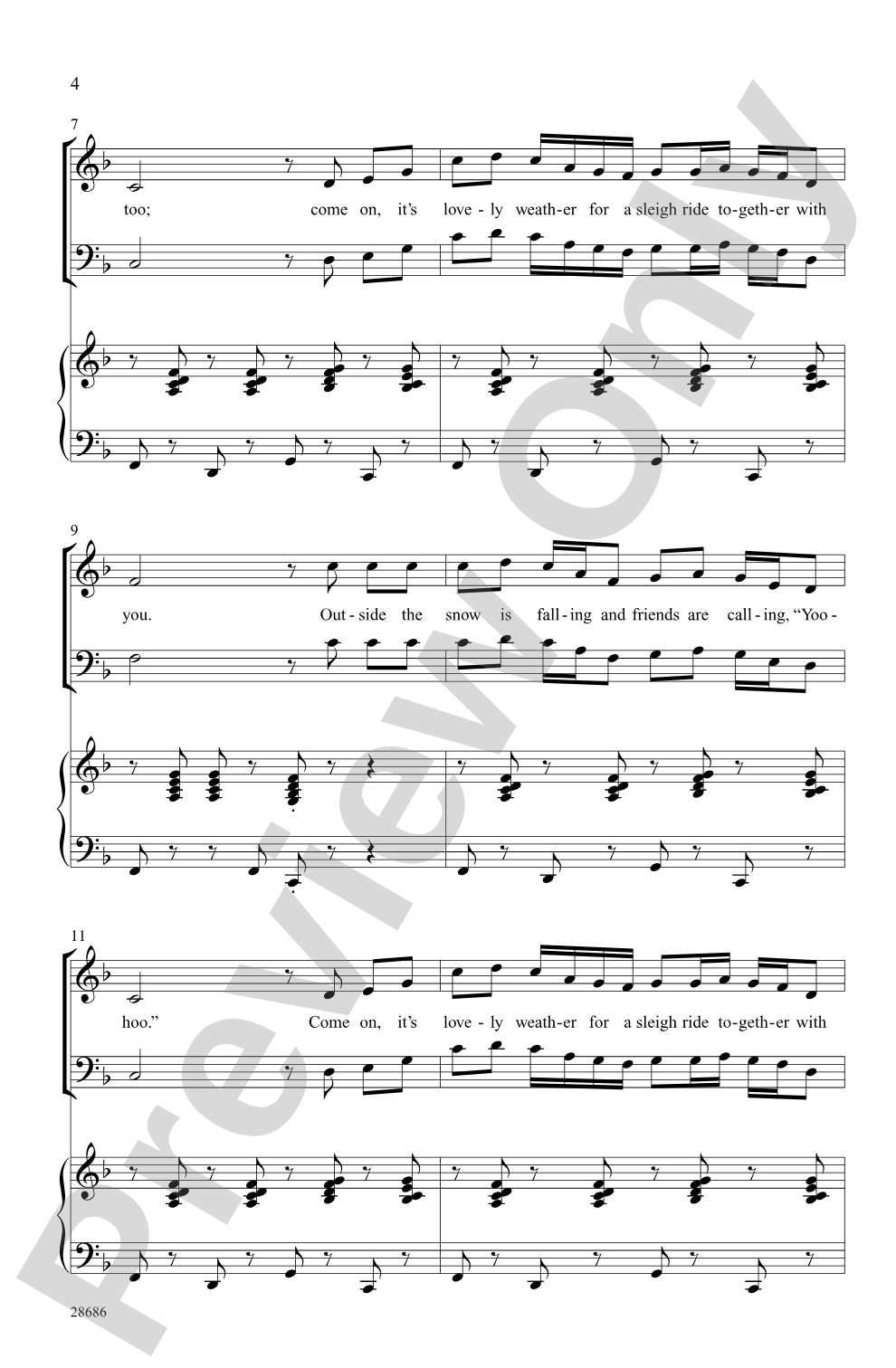 On with the Snow! (A Medley): SATB Choral Octavo