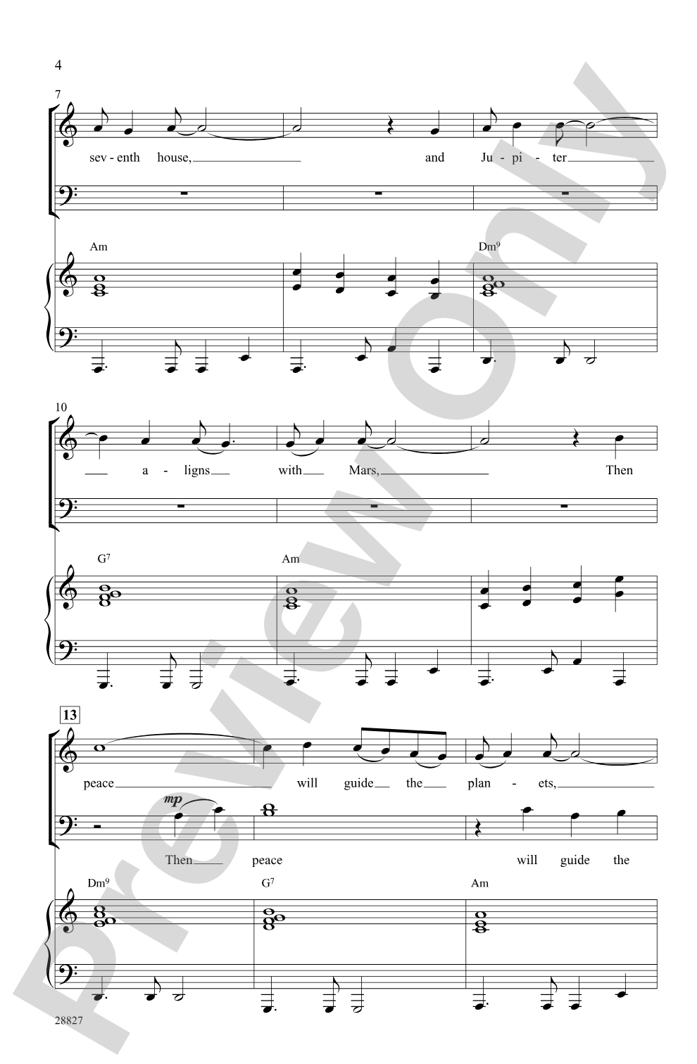 Aquarius / Let the Sunshine In: SATB Choral Octavo
