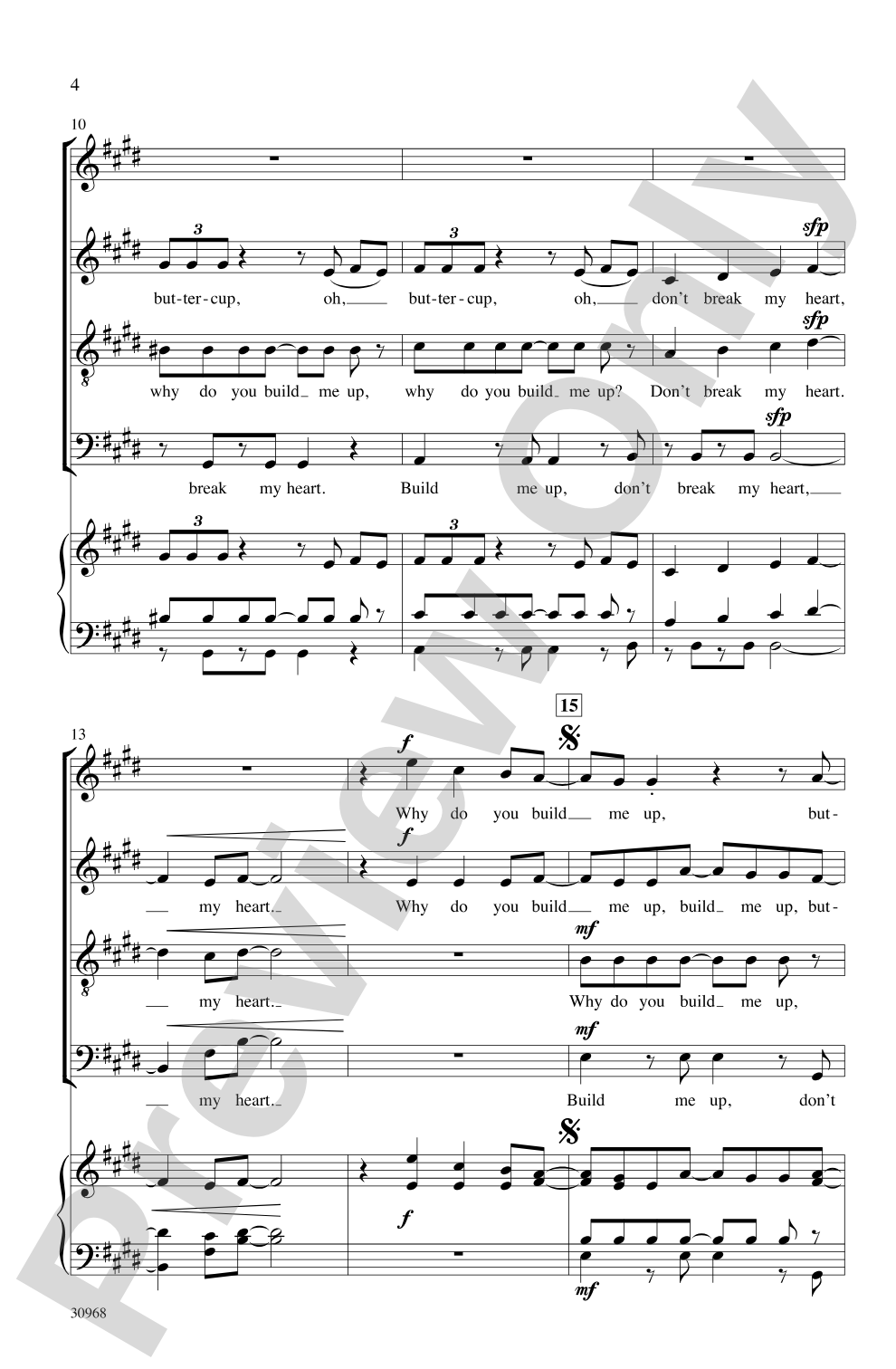 Build Me Up Buttercup: SATB <i>a cappella</i> Choral Octavo