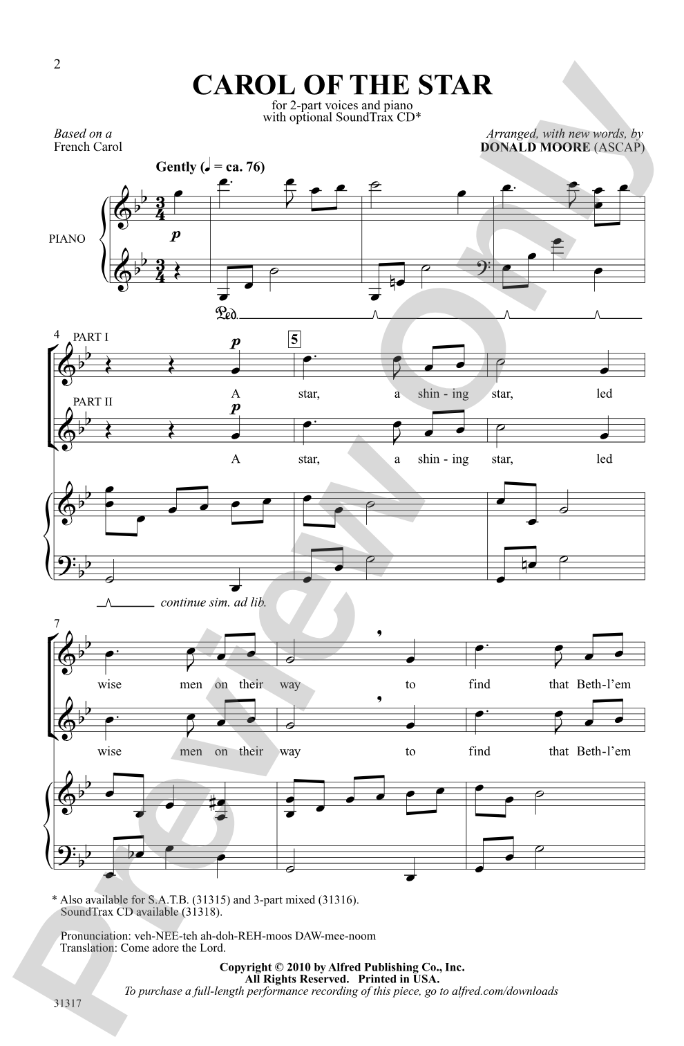 Carol of the Star: 2-Part Choral Octavo