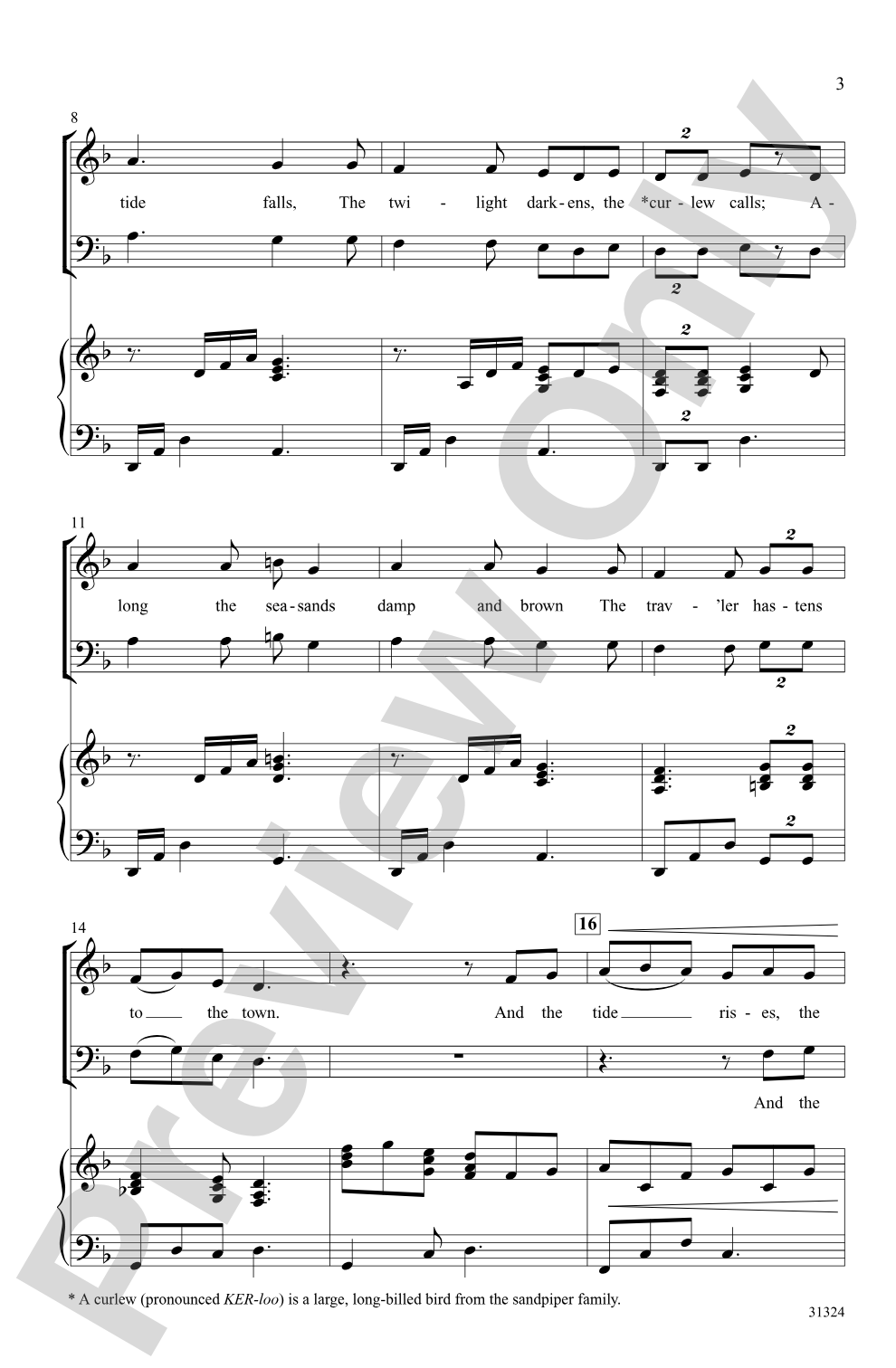 The Tide Rises, the Tide Falls: SAB Choral Octavo
