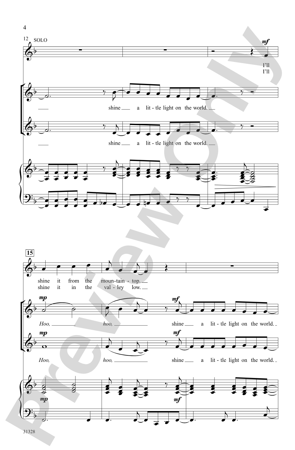 Shine a Little Light: 2-Part Choral Octavo