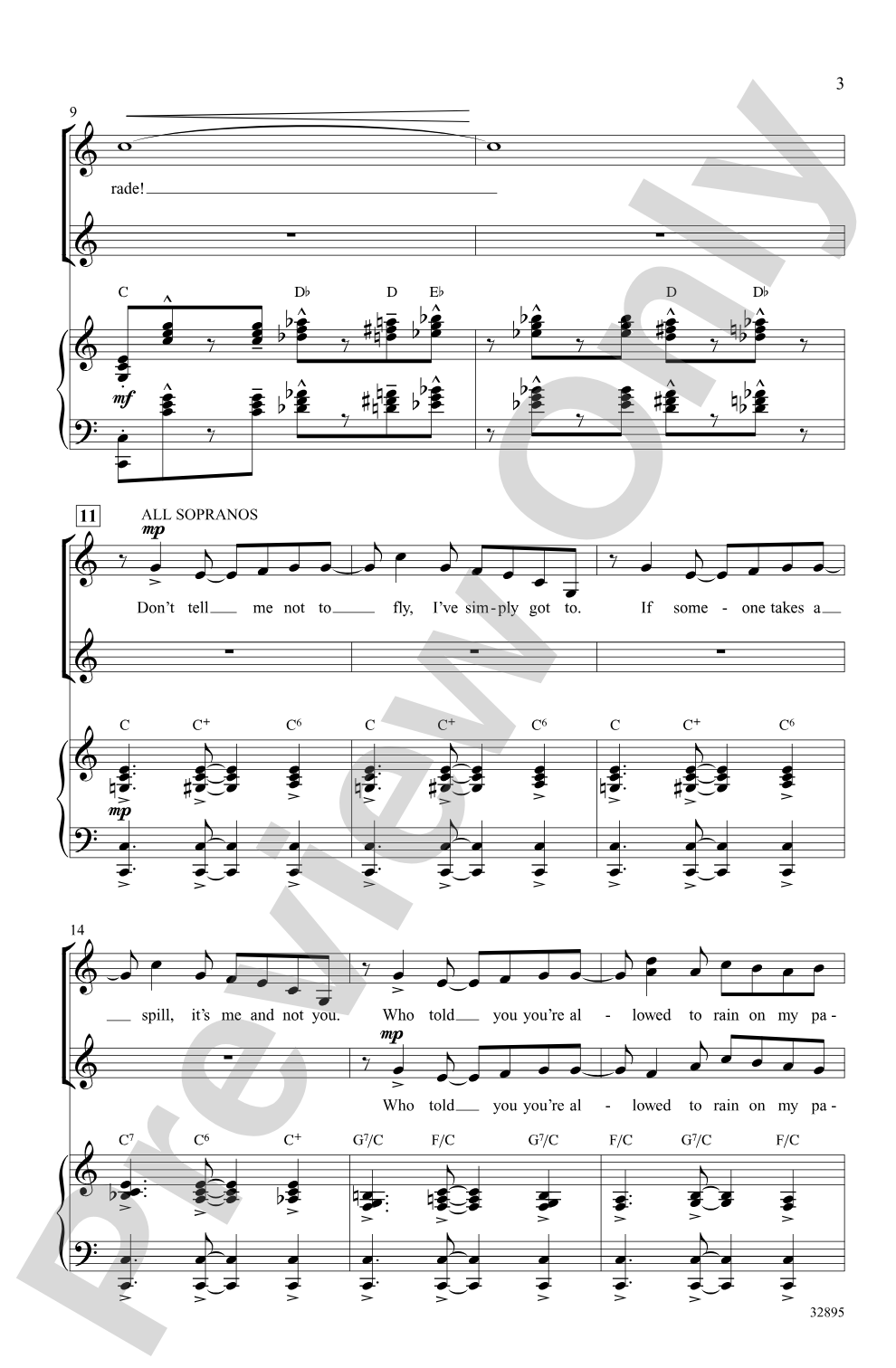 Don't Rain on My Parade (from the musical <i>Funny Girl</i>): SSA Choral Octavo