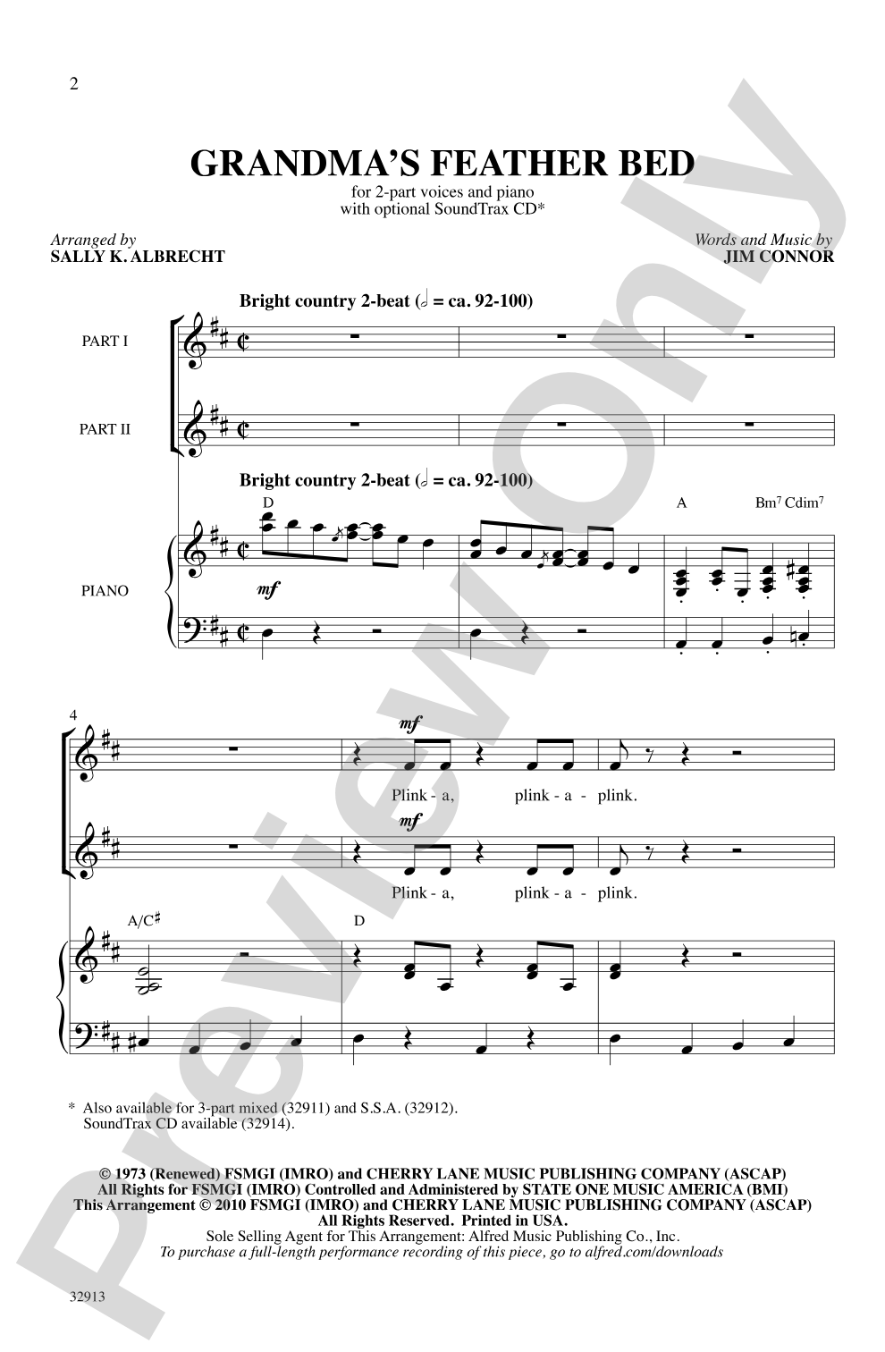 Grandma's Feather Bed: 2-Part Choral Octavo