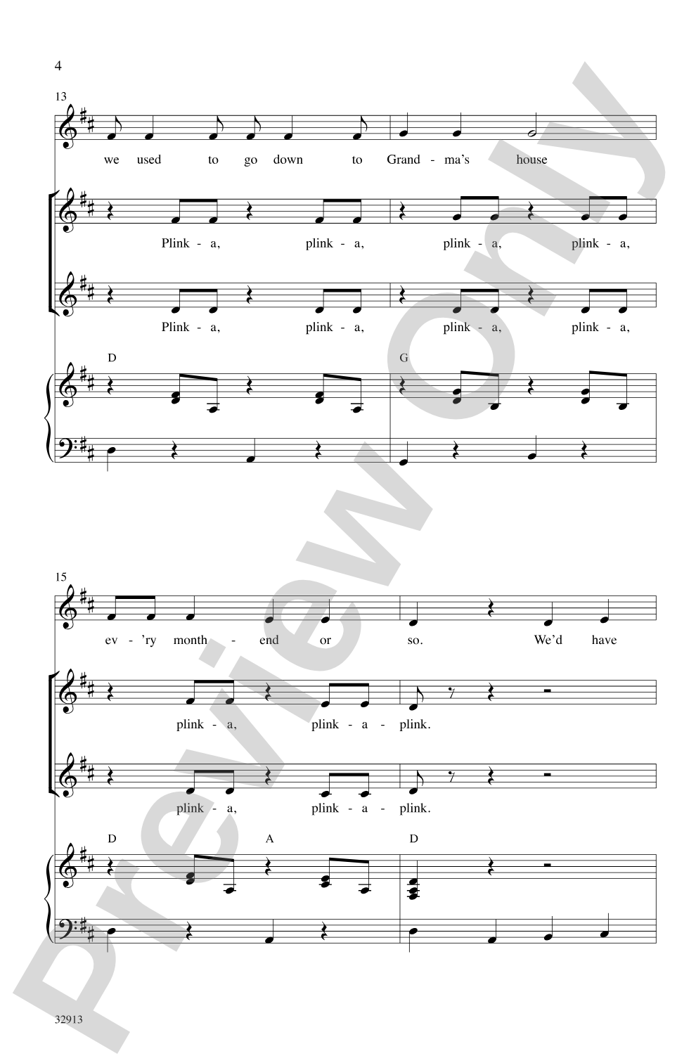 Grandma's Feather Bed: 2-Part Choral Octavo