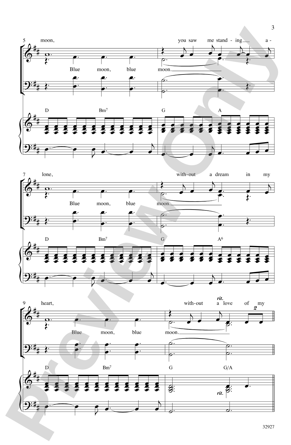 Blue Moon: SATB Choral Octavo