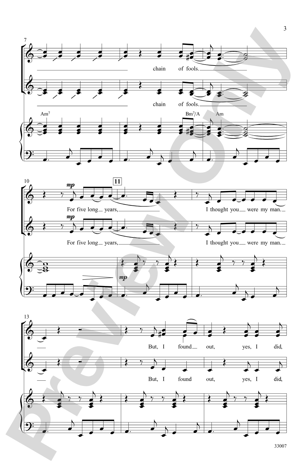 Chain of Fools: SSA Choral Octavo