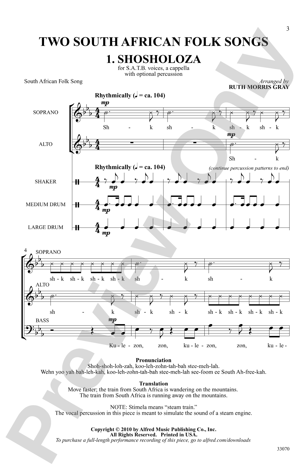 Two South African Folk Songs: SATB <i>a cappella</i> Choral Octavo