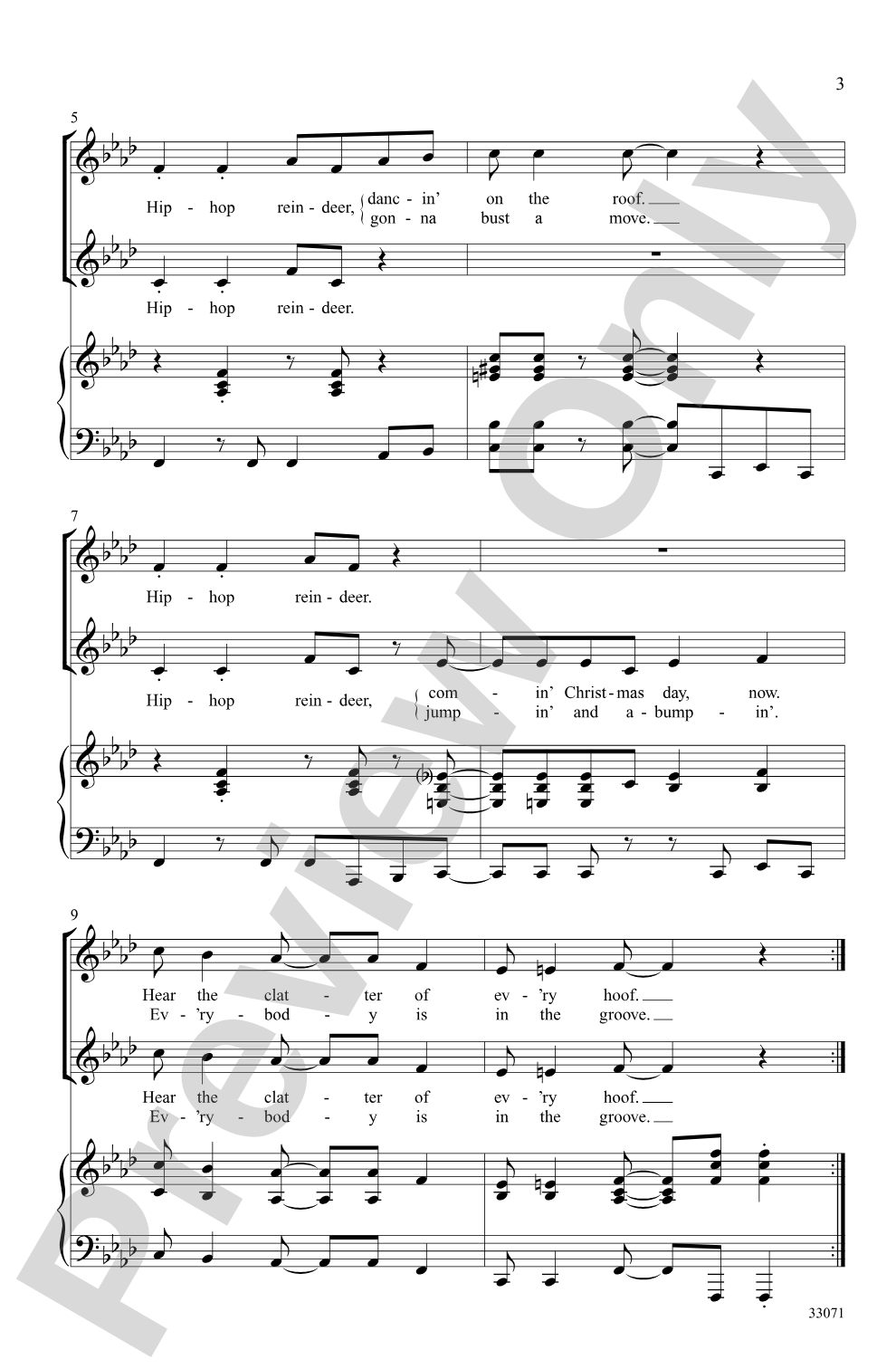 Hip-Hop Reindeer: 2-Part Choral Octavo