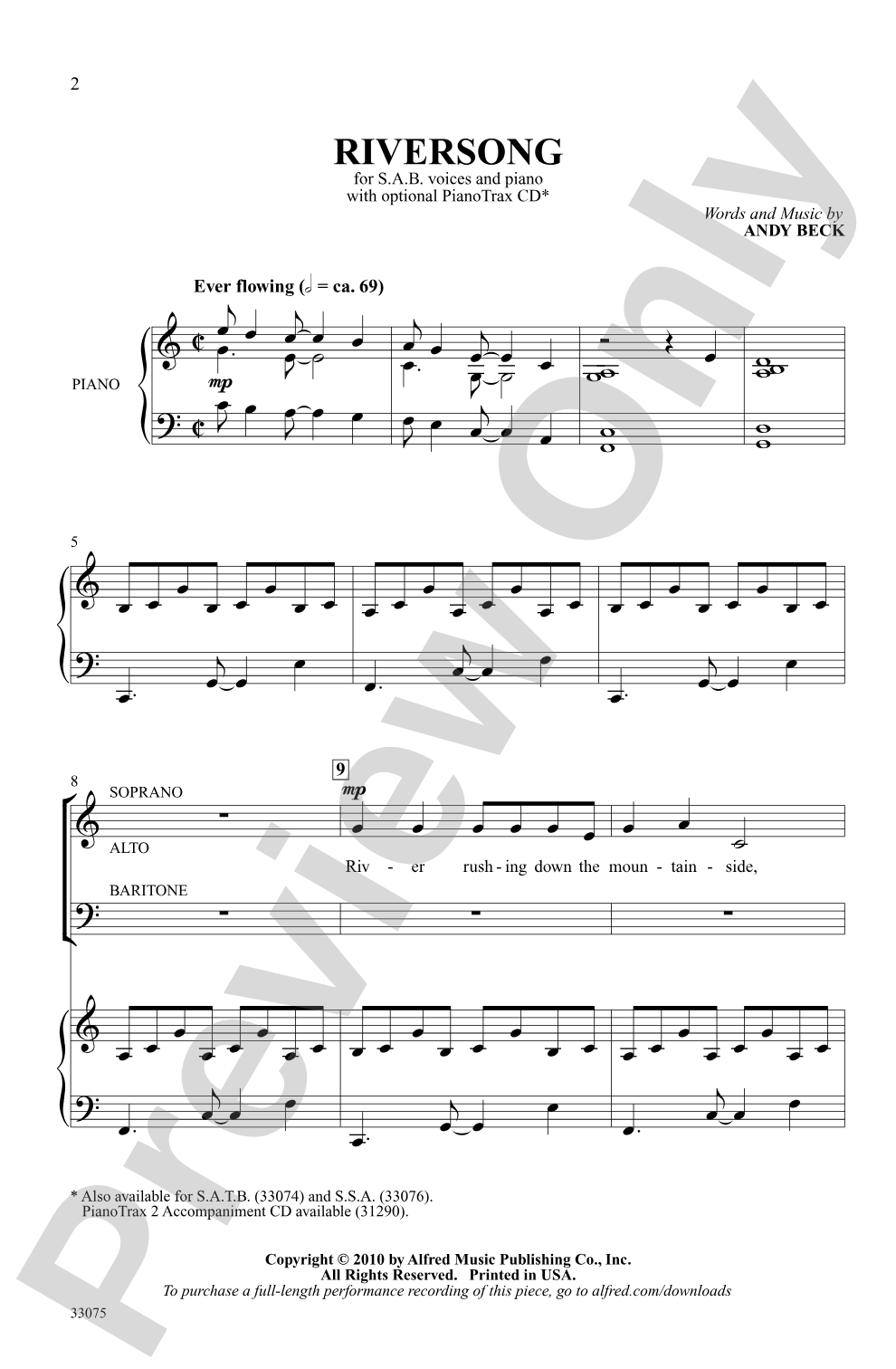 Riversong: SAB Choral Octavo