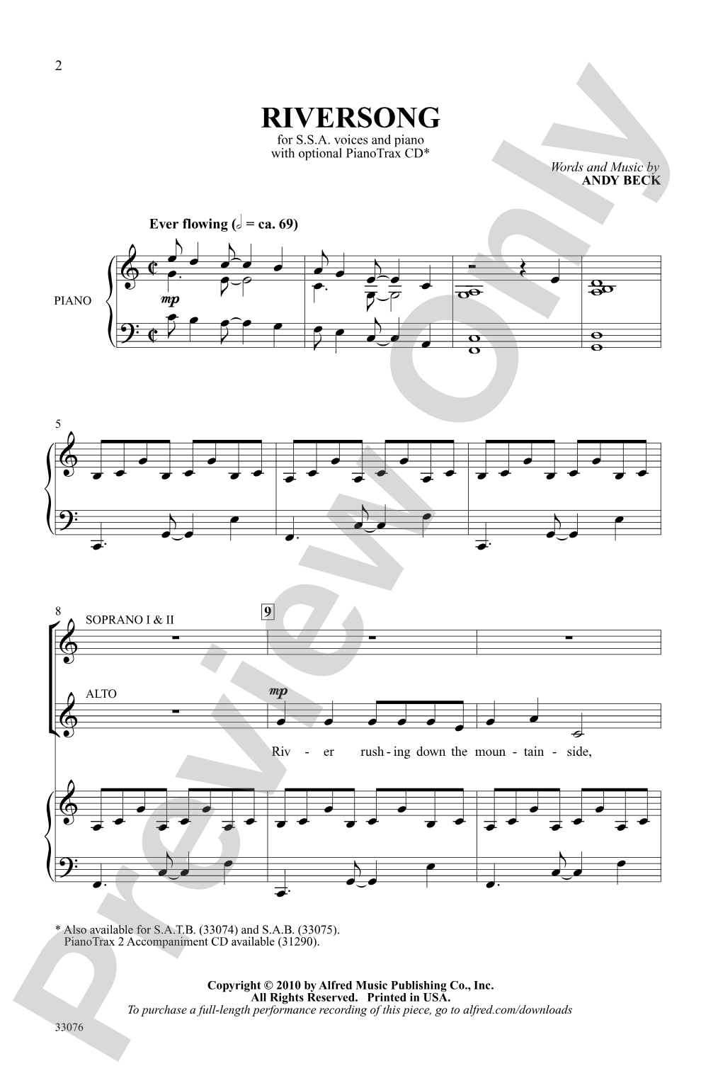Riversong: SSA Choral Octavo