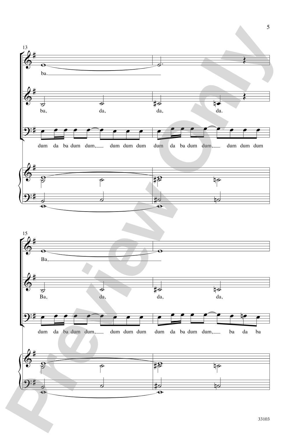 James Bond Theme: SAB Choral Octavo