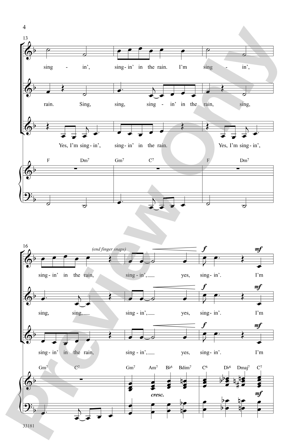 Singin' in the Rain: SSA Choral Octavo