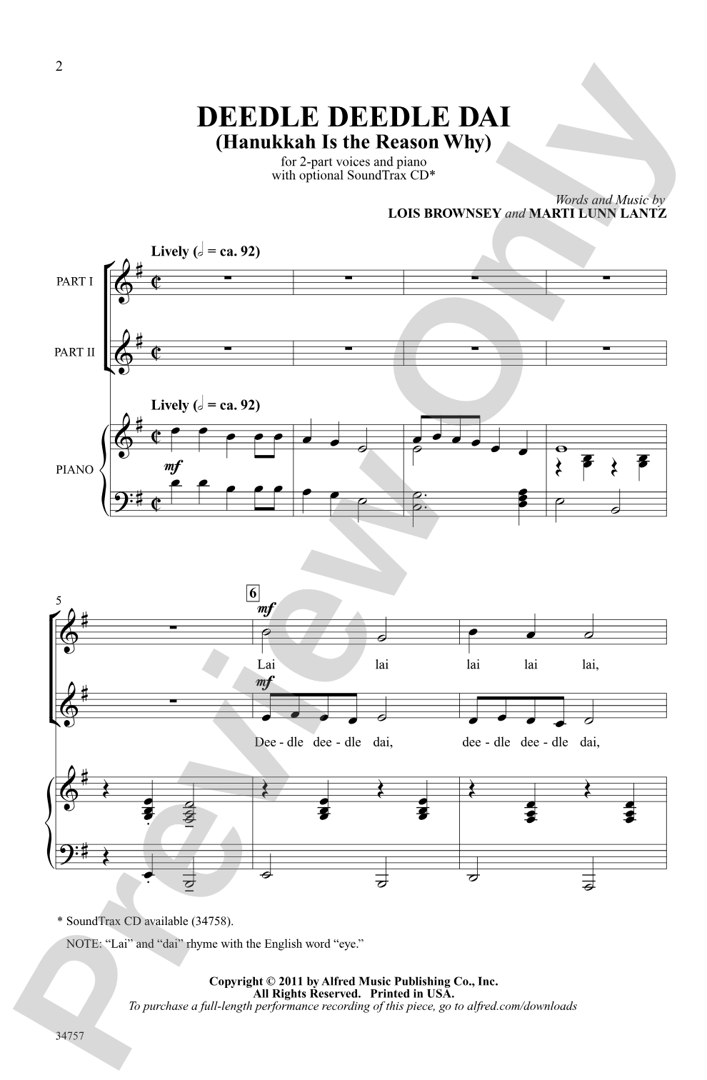 Deedle Deedle Dai: 2-Part Choral Octavo