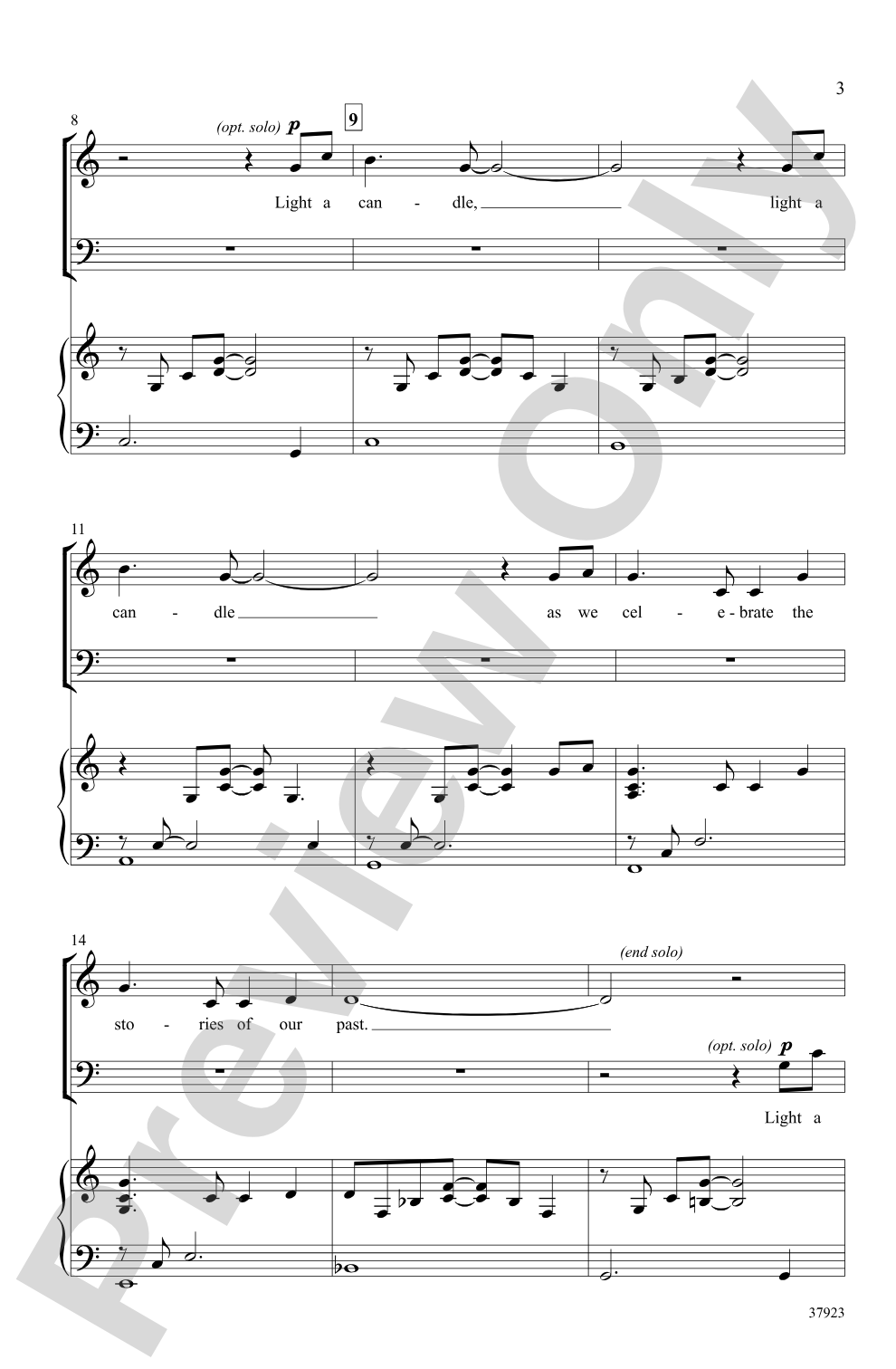 Light a Candle: 3-Part Mixed / SAB Choral Octavo