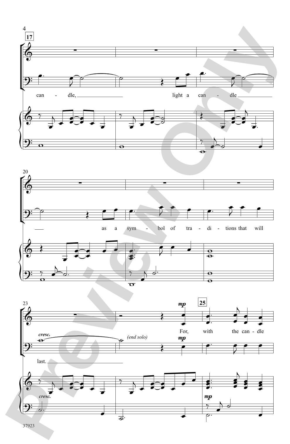 Light a Candle: 3-Part Mixed / SAB Choral Octavo