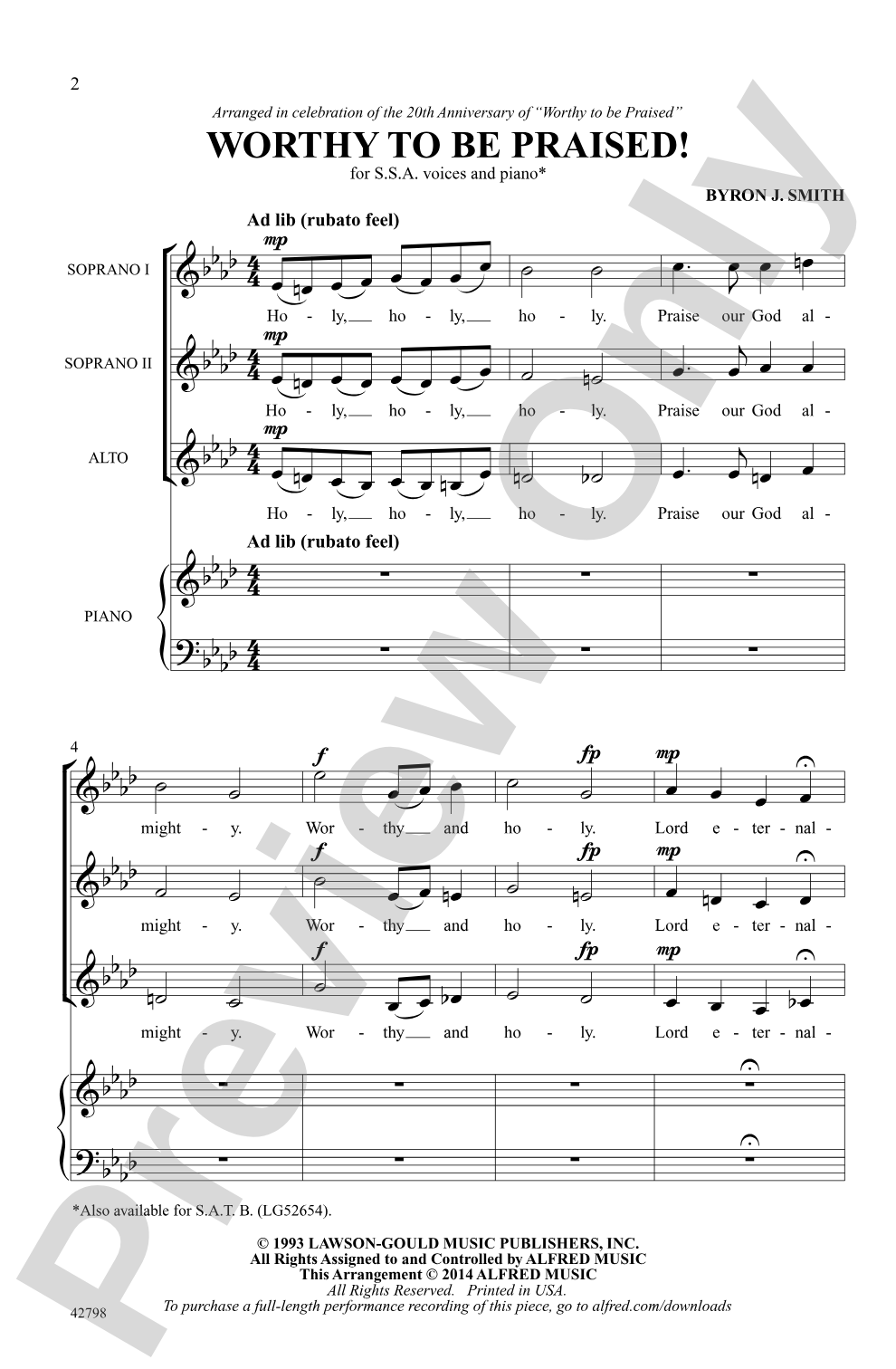 Worthy to be Praised!: SSA Choral Octavo