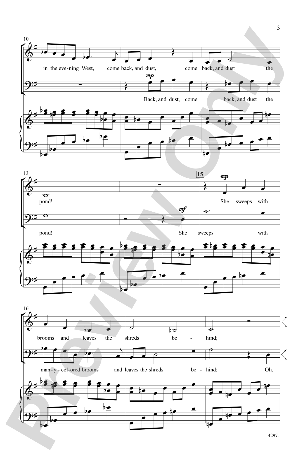 Evening: SATB Choral Octavo