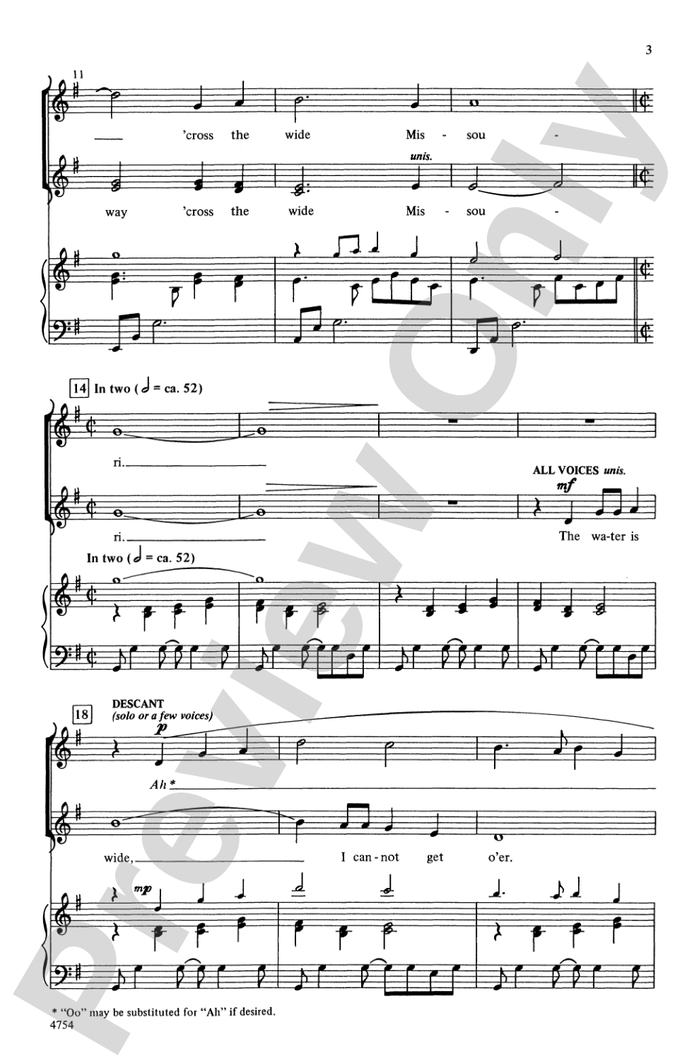 'Cross the Wide Missouri: SSA Choral Octavo