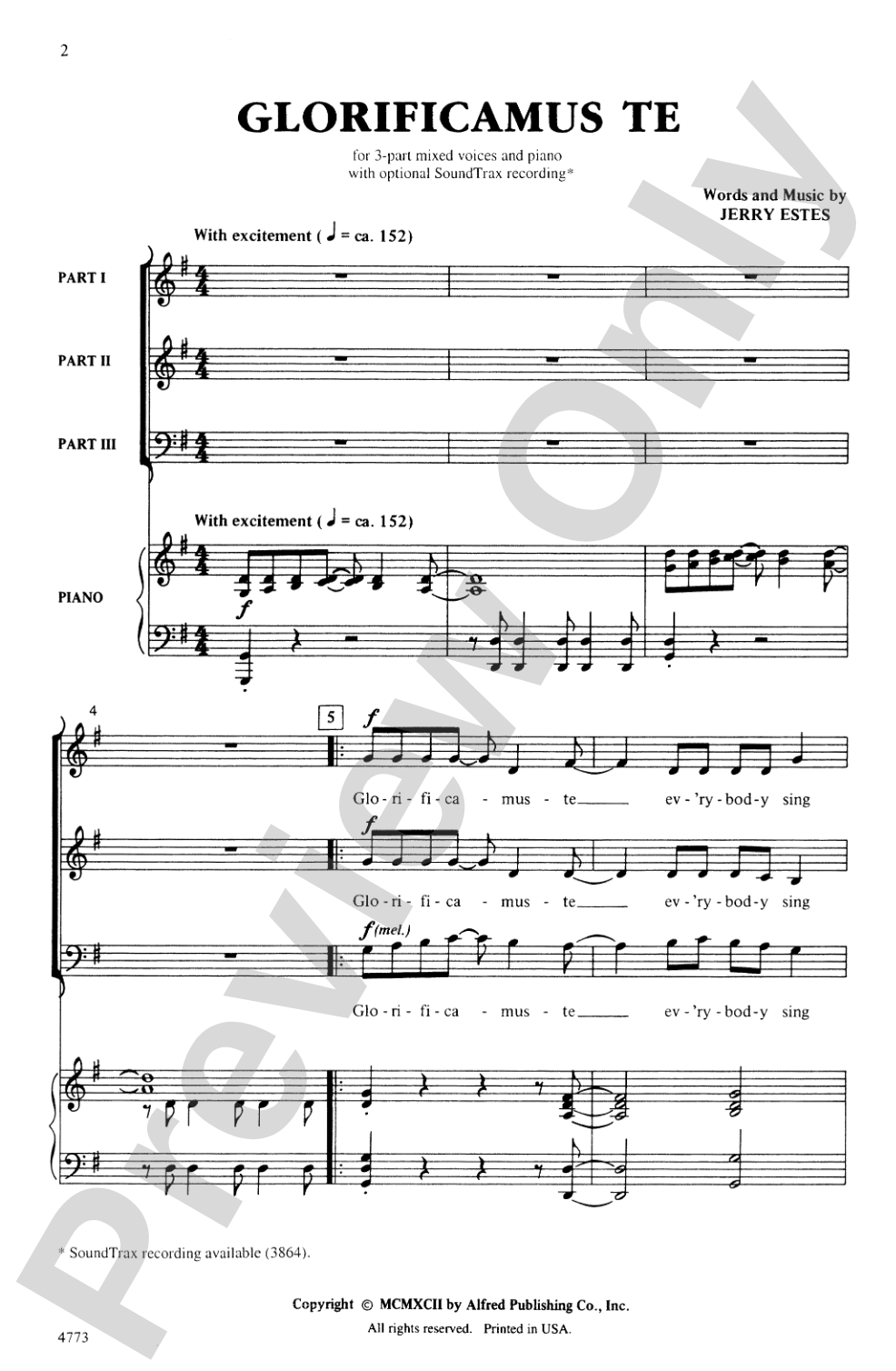 Glorificamus Te: 3-Part Mixed Choral Octavo