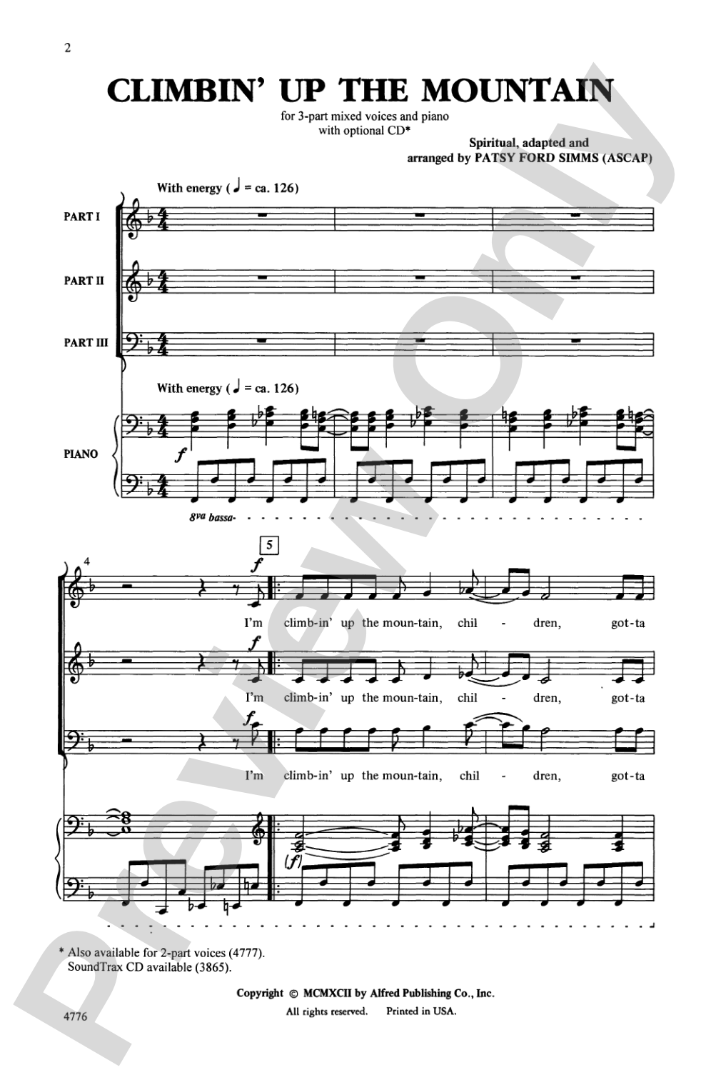 Climbin' Up the Mountain: 3-Part Mixed Choral Octavo