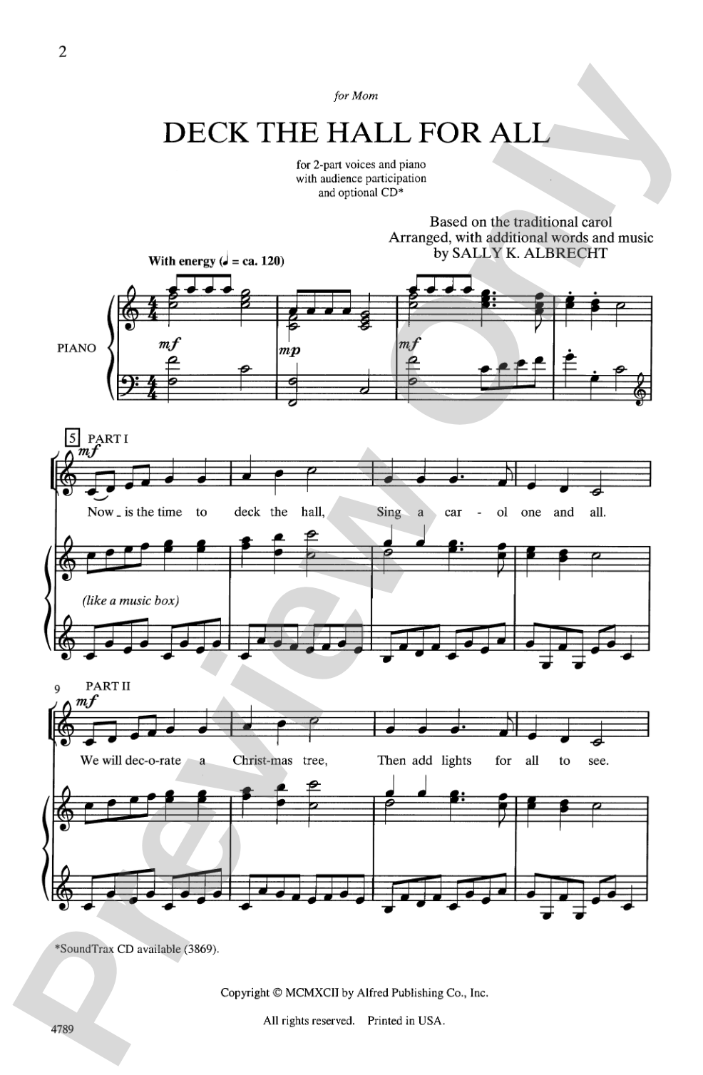 Deck the Hall for All: 2-Part Choral Octavo