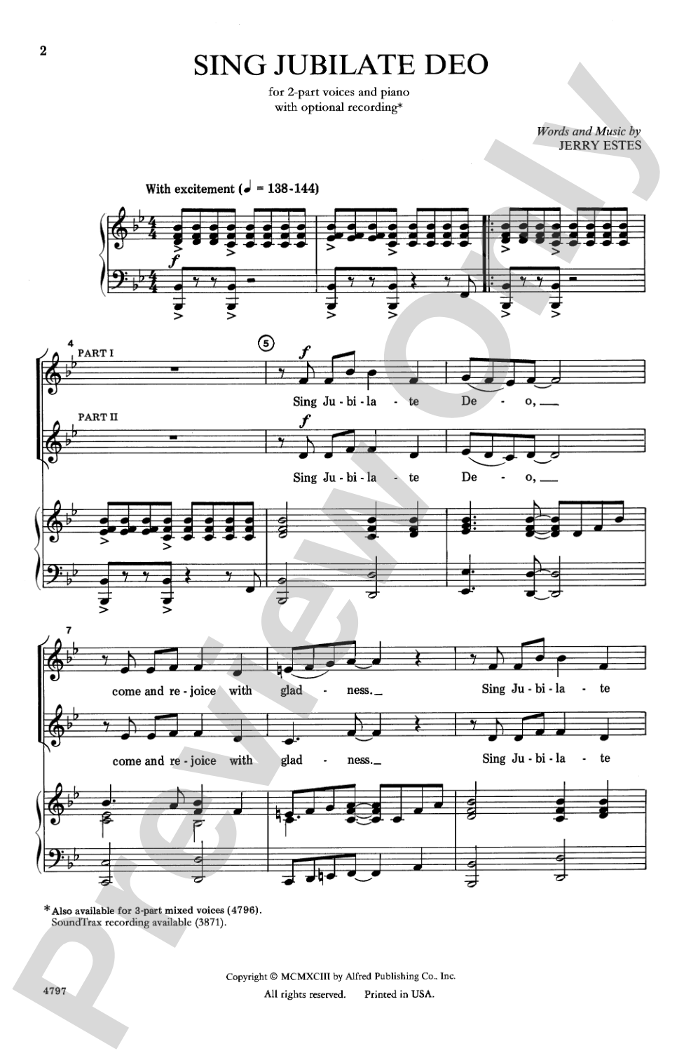 Sing Jubilate Deo: 2-Part Choral Octavo