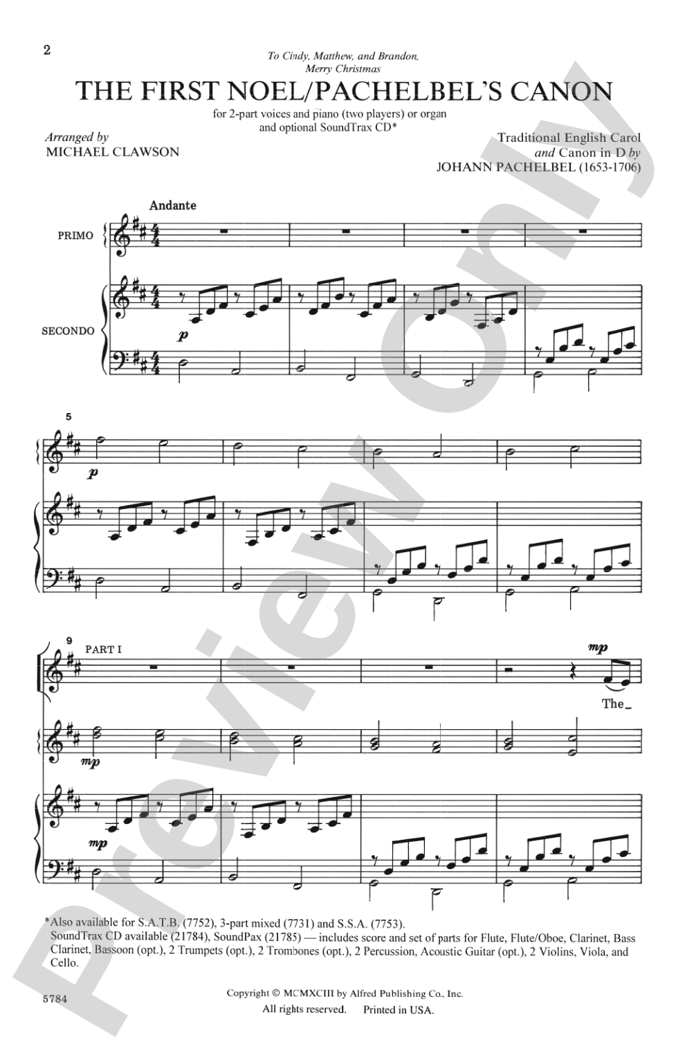 The First Noel / Pachelbel's Canon: 2-Part Choral Octavo