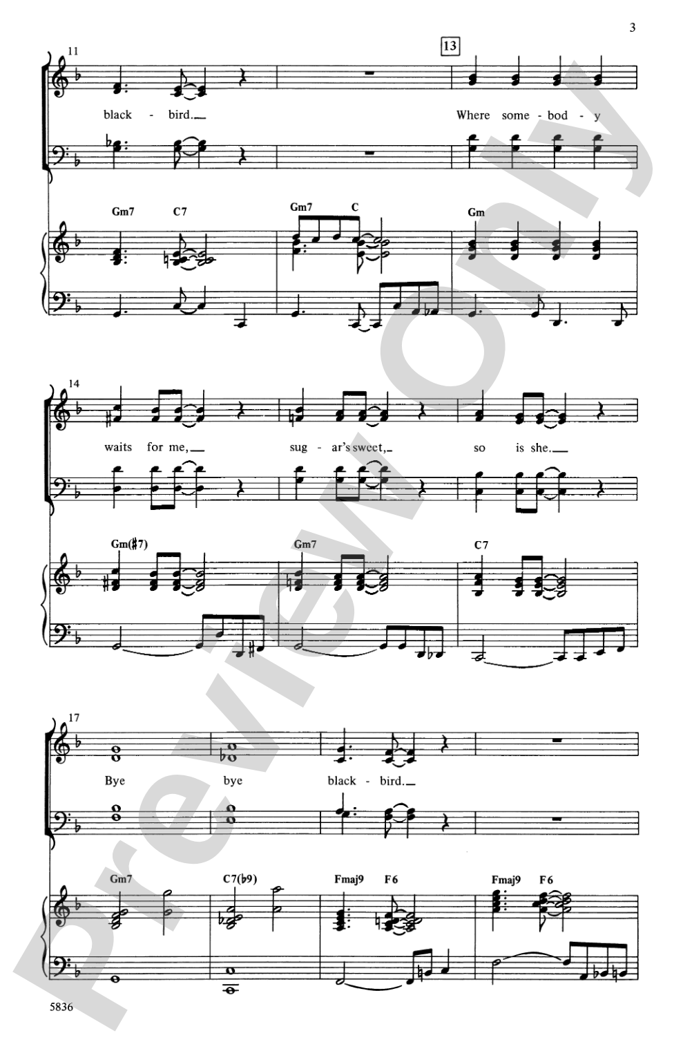 Bye Bye Blackbird: SATB Choral Octavo