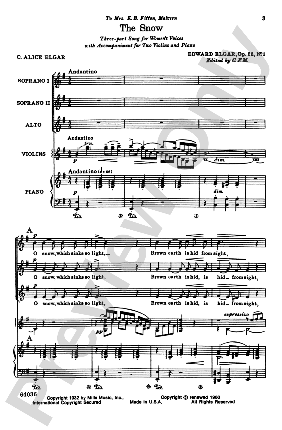 The Snow: SSA Choral Octavo