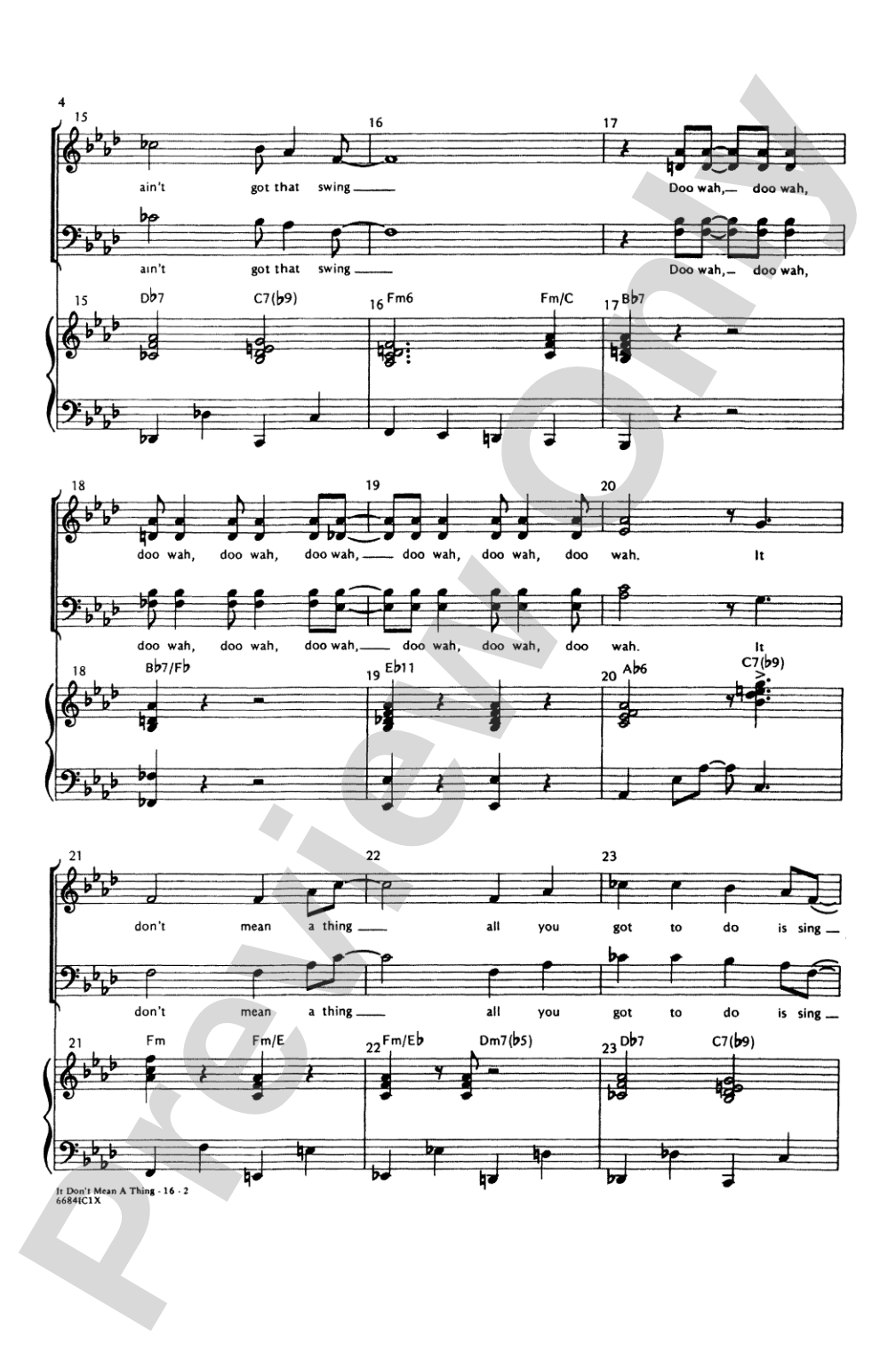 It Don't Mean a Thing (If It Ain't Got That Swing): SATB Choral Octavo