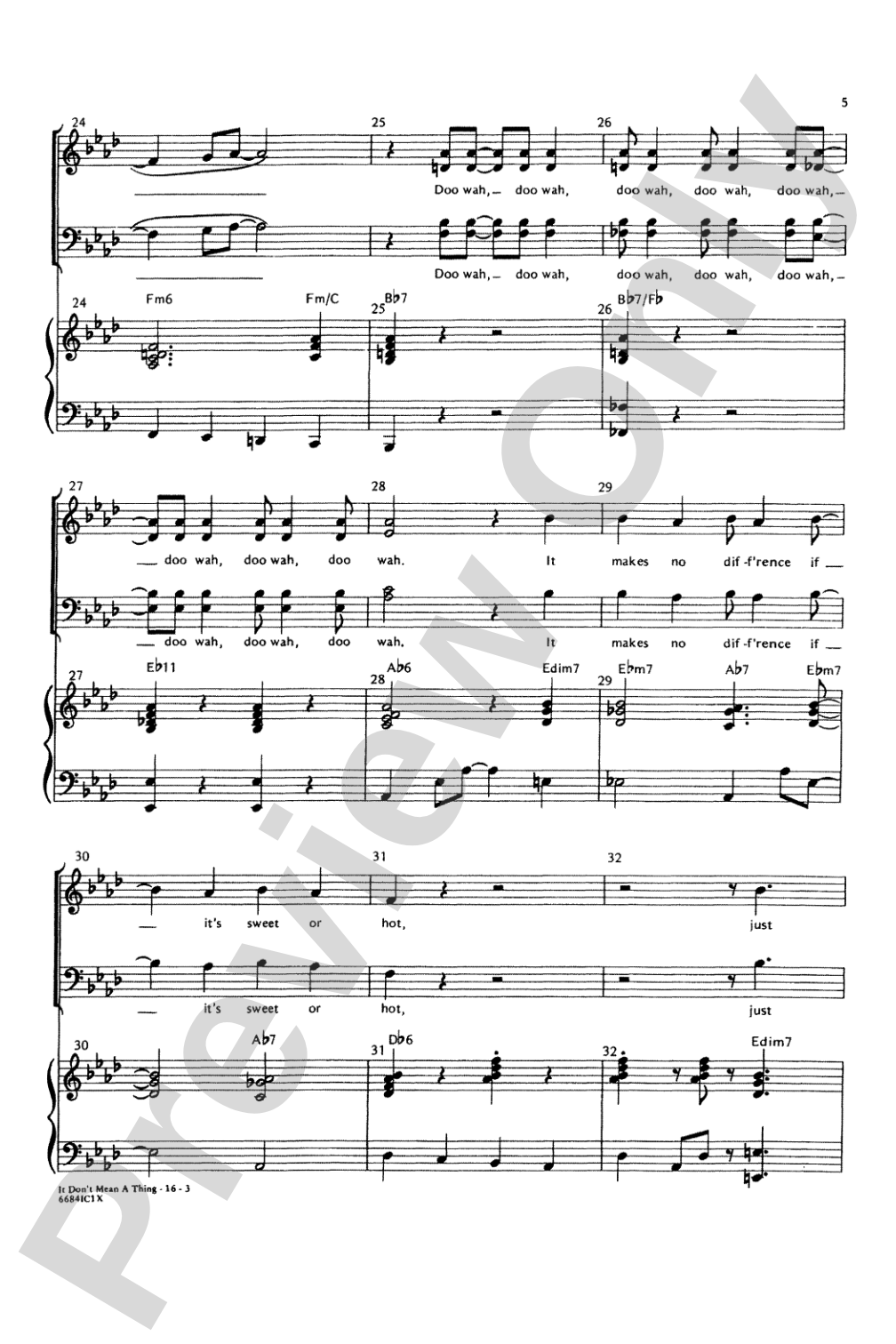 It Don't Mean a Thing (If It Ain't Got That Swing): SATB Choral Octavo