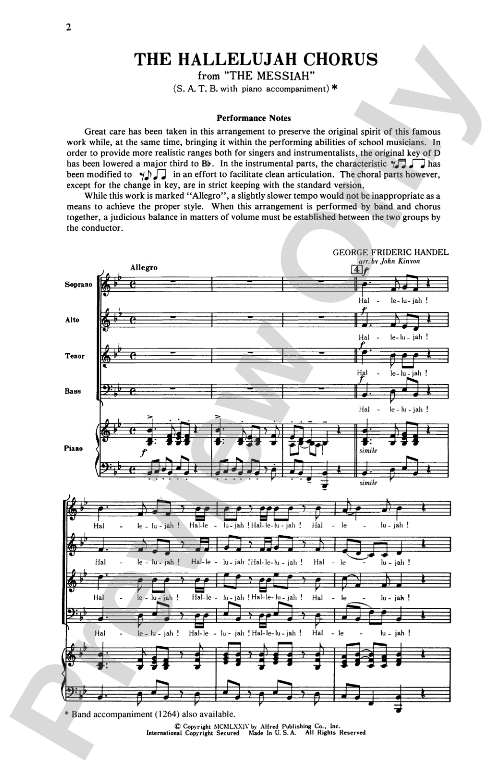 Hallelujah Chorus: SATB Choral Octavo