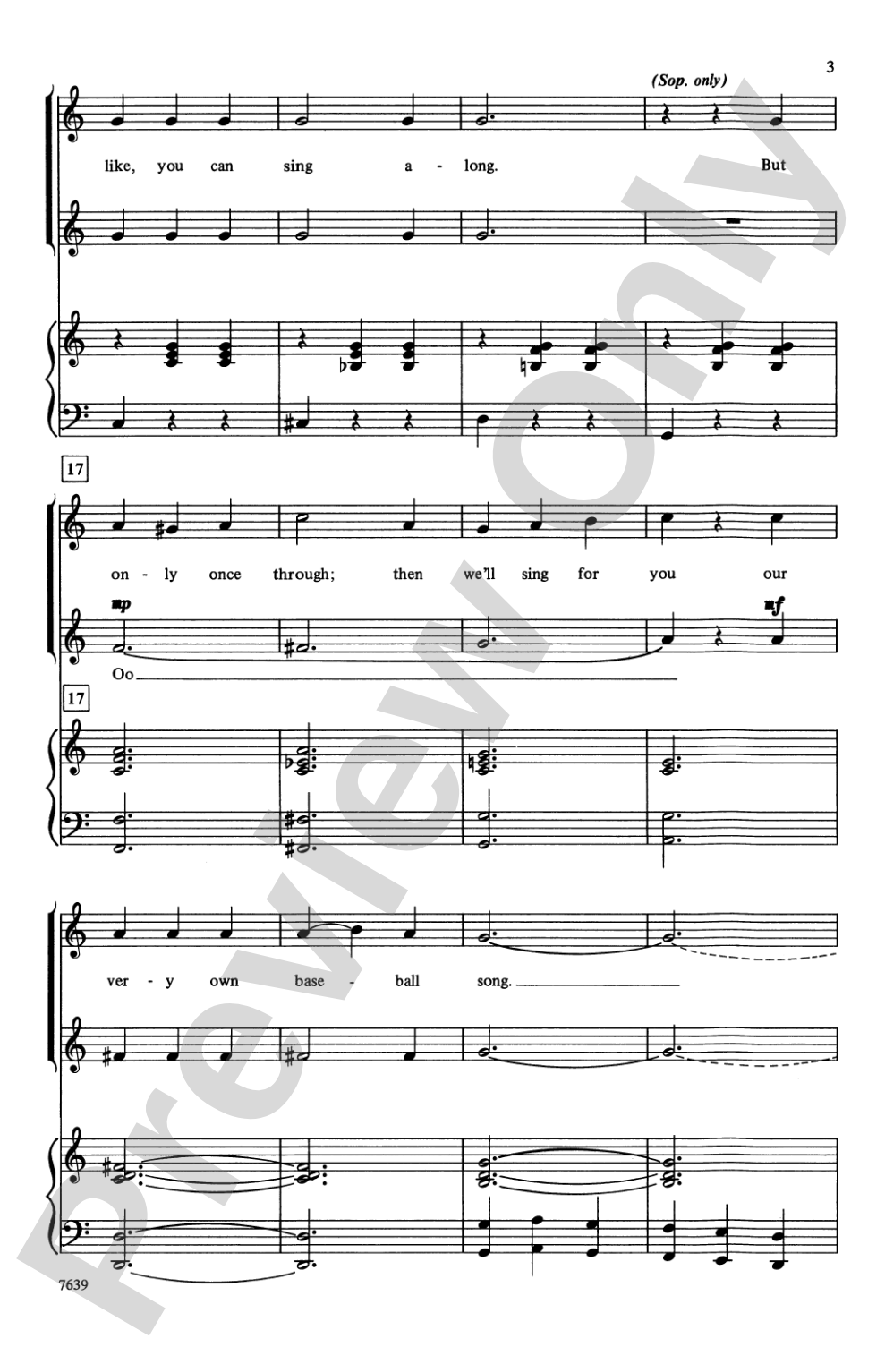 Take Me Out to the Ball Game: Unison/2-Part Choral Octavo