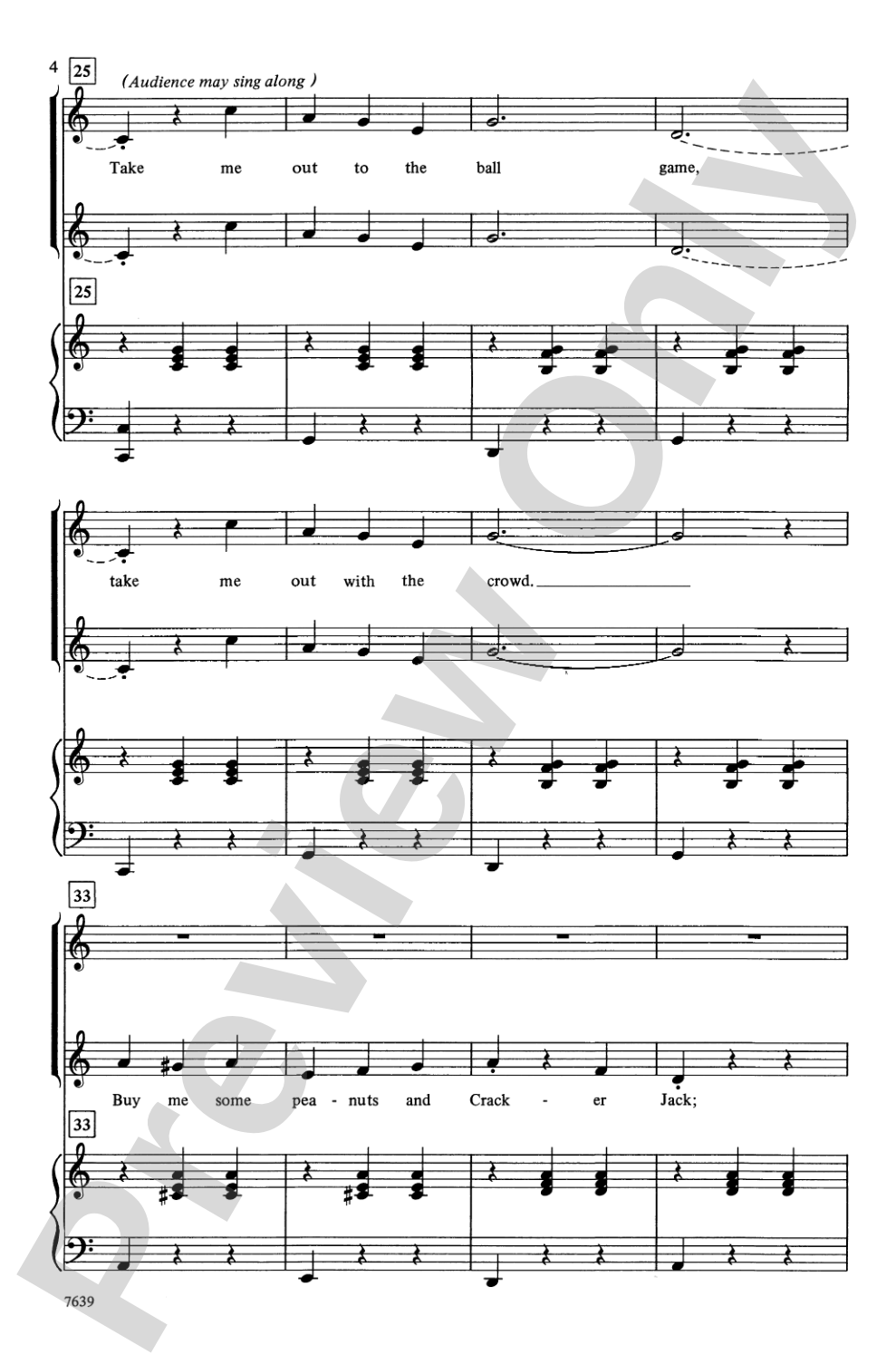 Take Me Out to the Ball Game: Unison/2-Part Choral Octavo