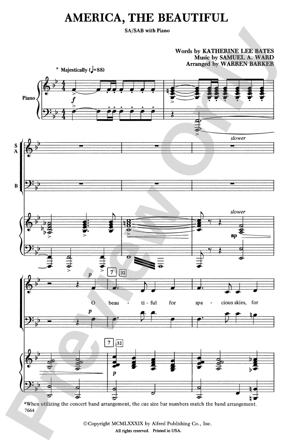 America, the Beautiful: 3-Part Mixed/2-Part Choral Octavo
