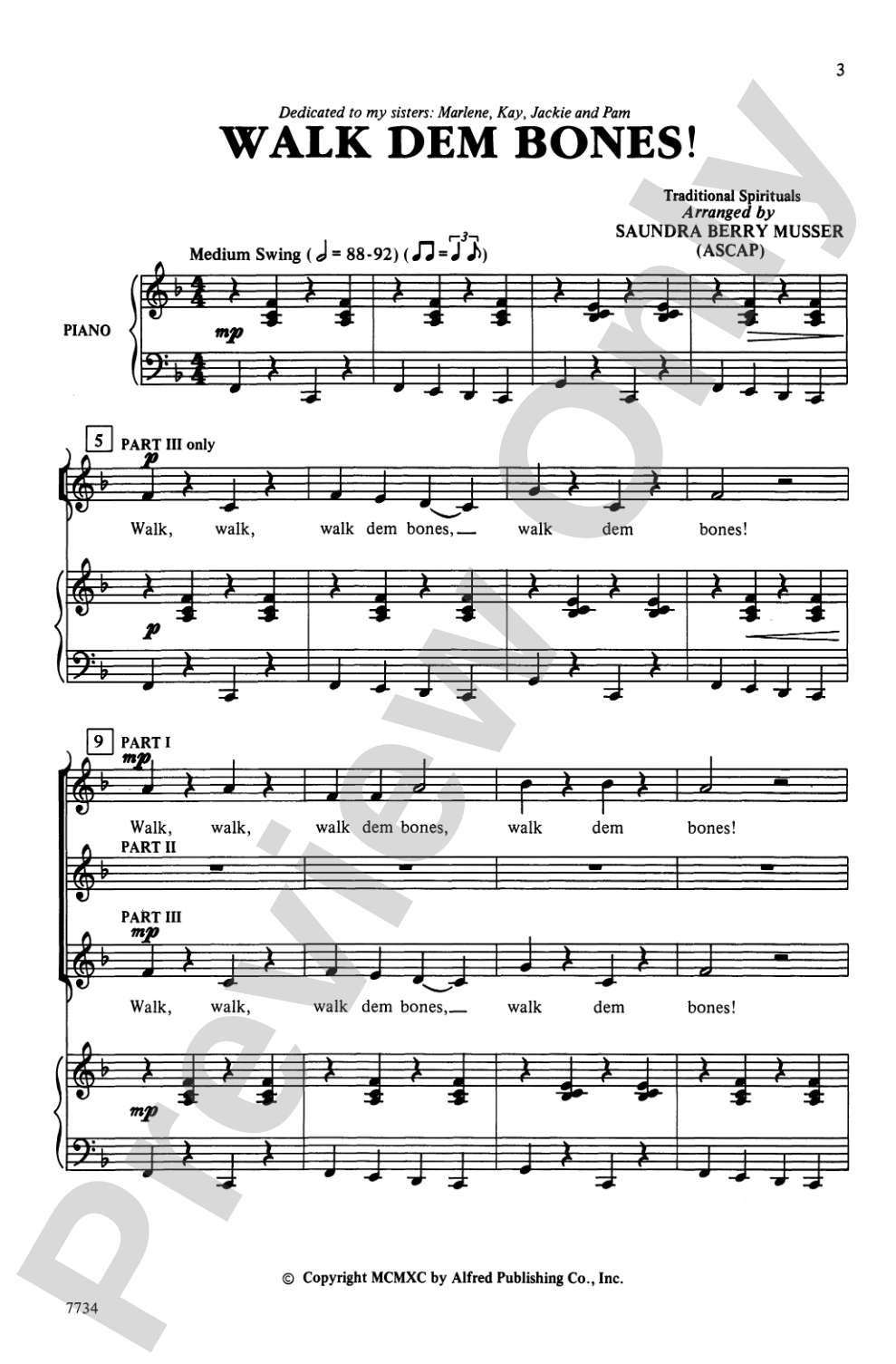 Walk Dem Bones!: 3-Part (any combination) Choral Octavo
