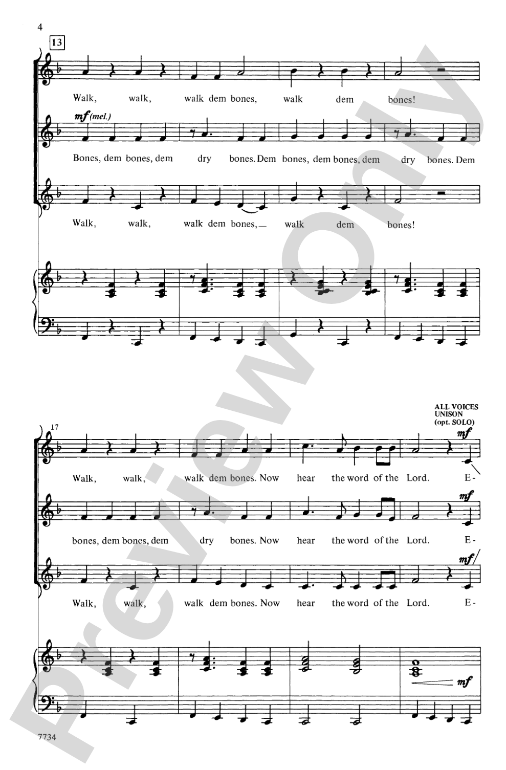 Walk Dem Bones!: 3-Part (any combination) Choral Octavo
