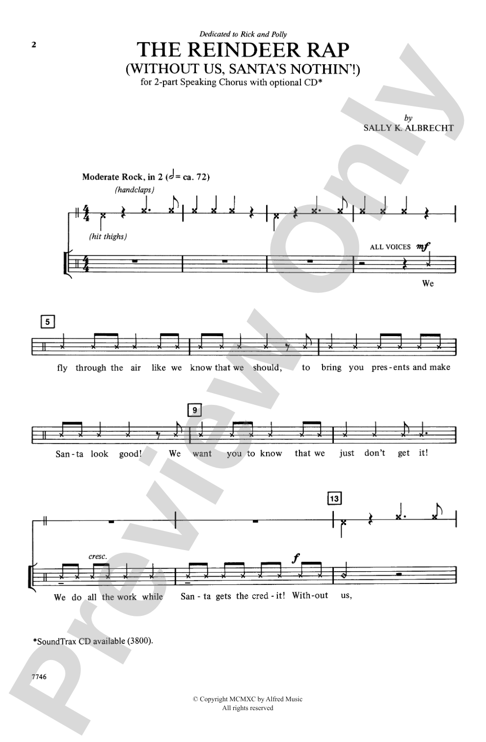 The Reindeer Rap: 2-Part Speaking Chorus Choral Octavo