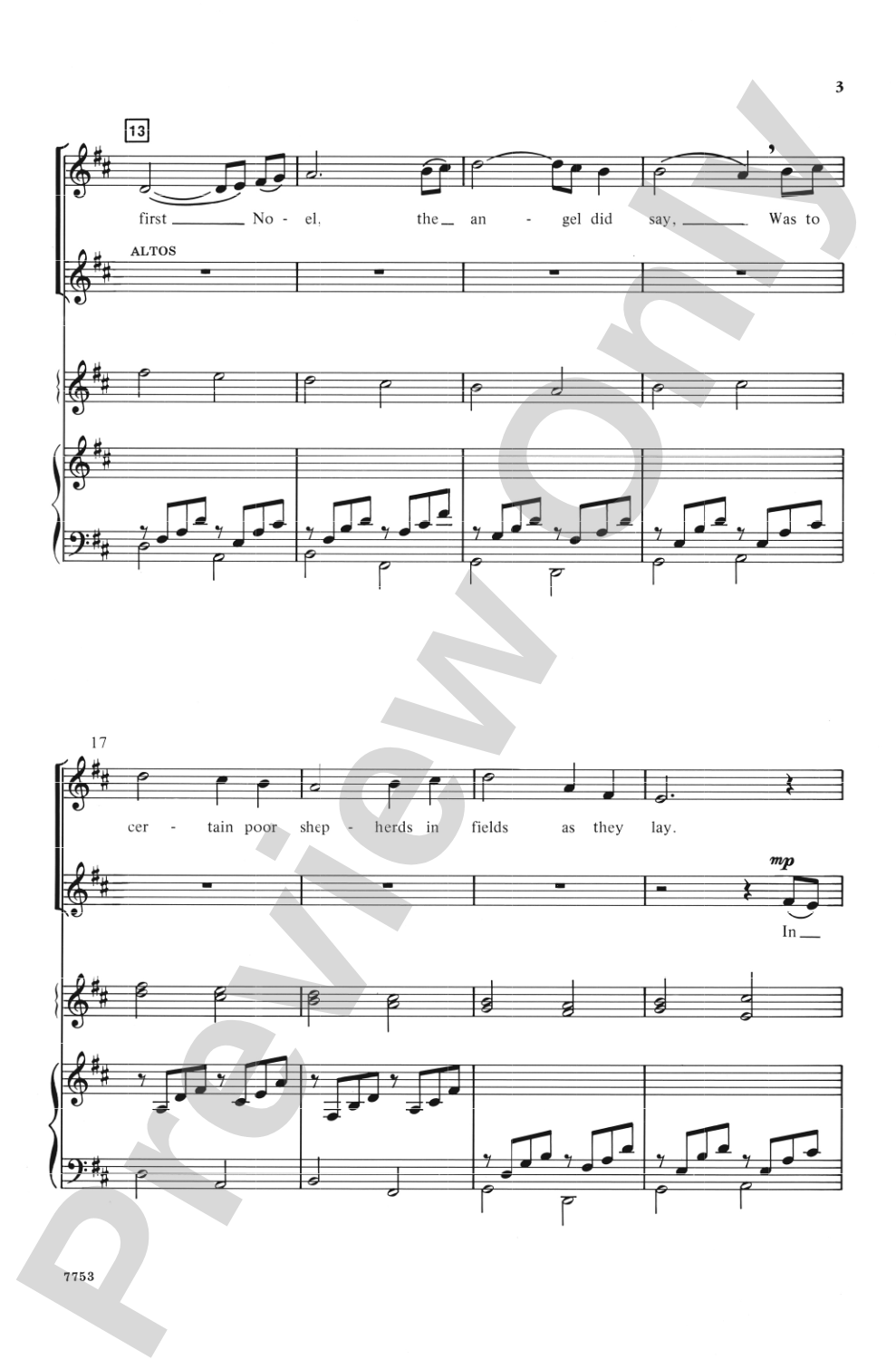 The First Noel / Pachelbel's Canon: SSA Choral Octavo